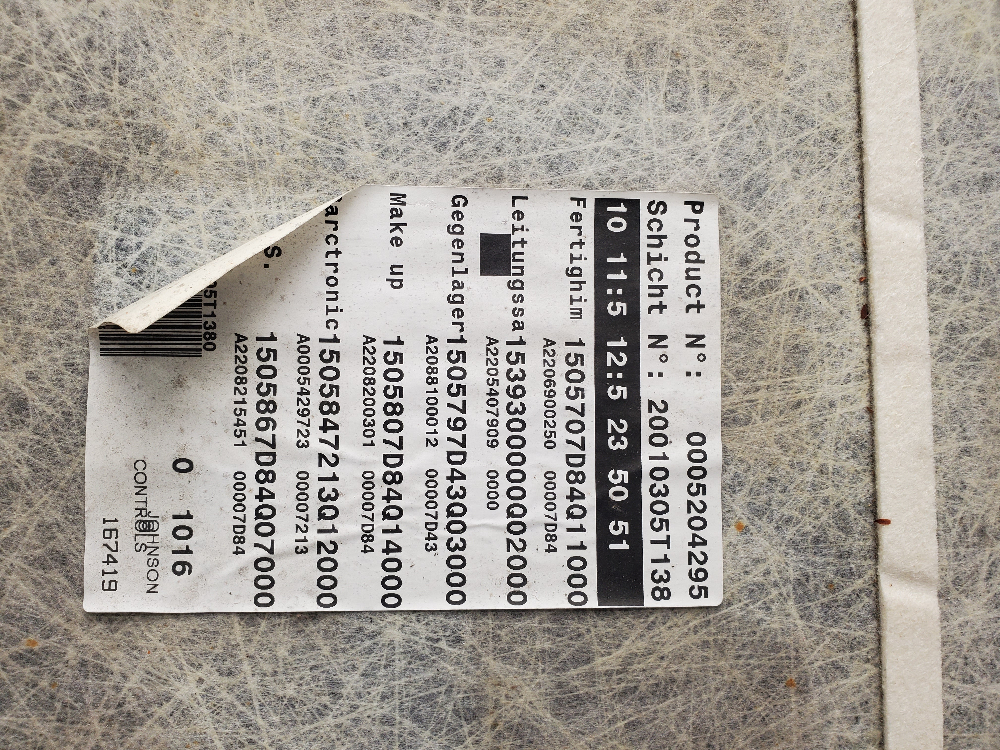 1656 Mercedes-Benz W220 S430 Headlining Roof Carpet Trim Cover 2206900250