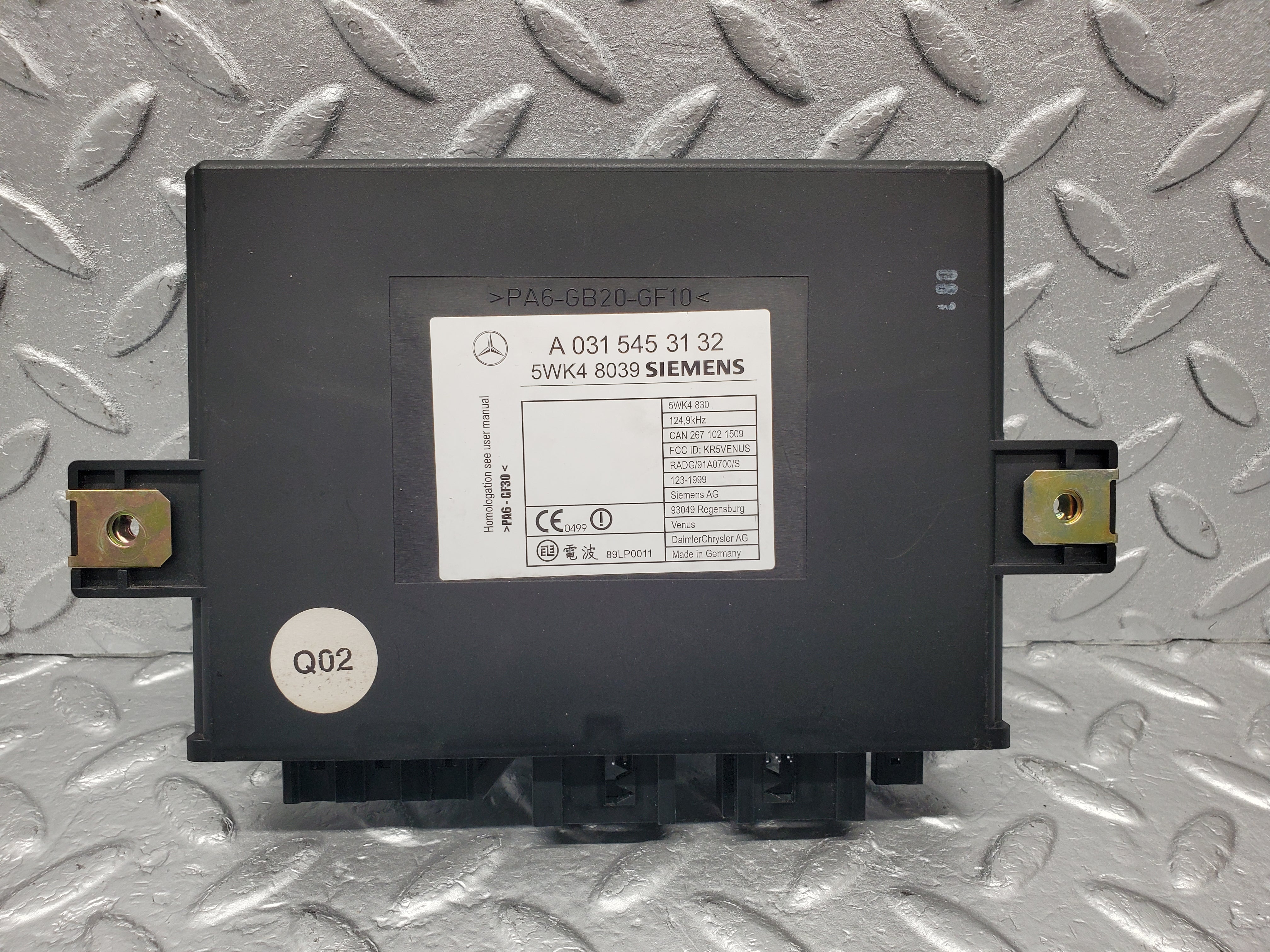 1530 Mercedes-Benz W220 S430 Keyless Go Control Module 0315453132