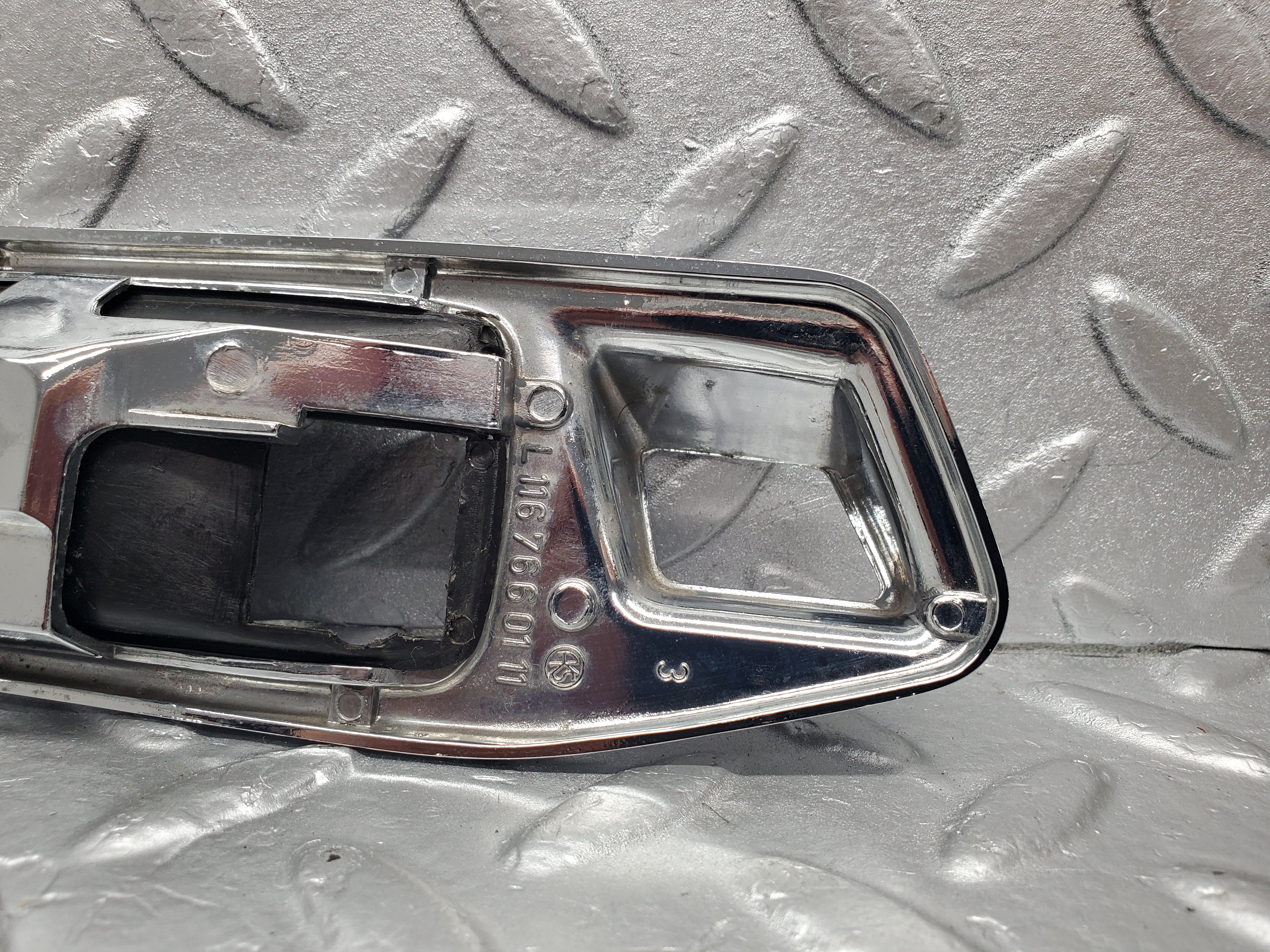 2103 Mercedes-Benz W116 350SE Door Handle Chrome Trim Rear Left 1167660111