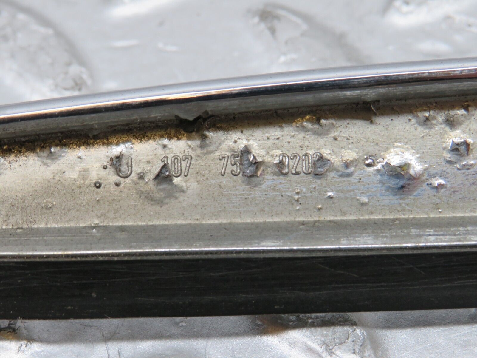 35490 Mercedes-Benz R107 280SL Trunk Chrome Handle Moulding 1077580202