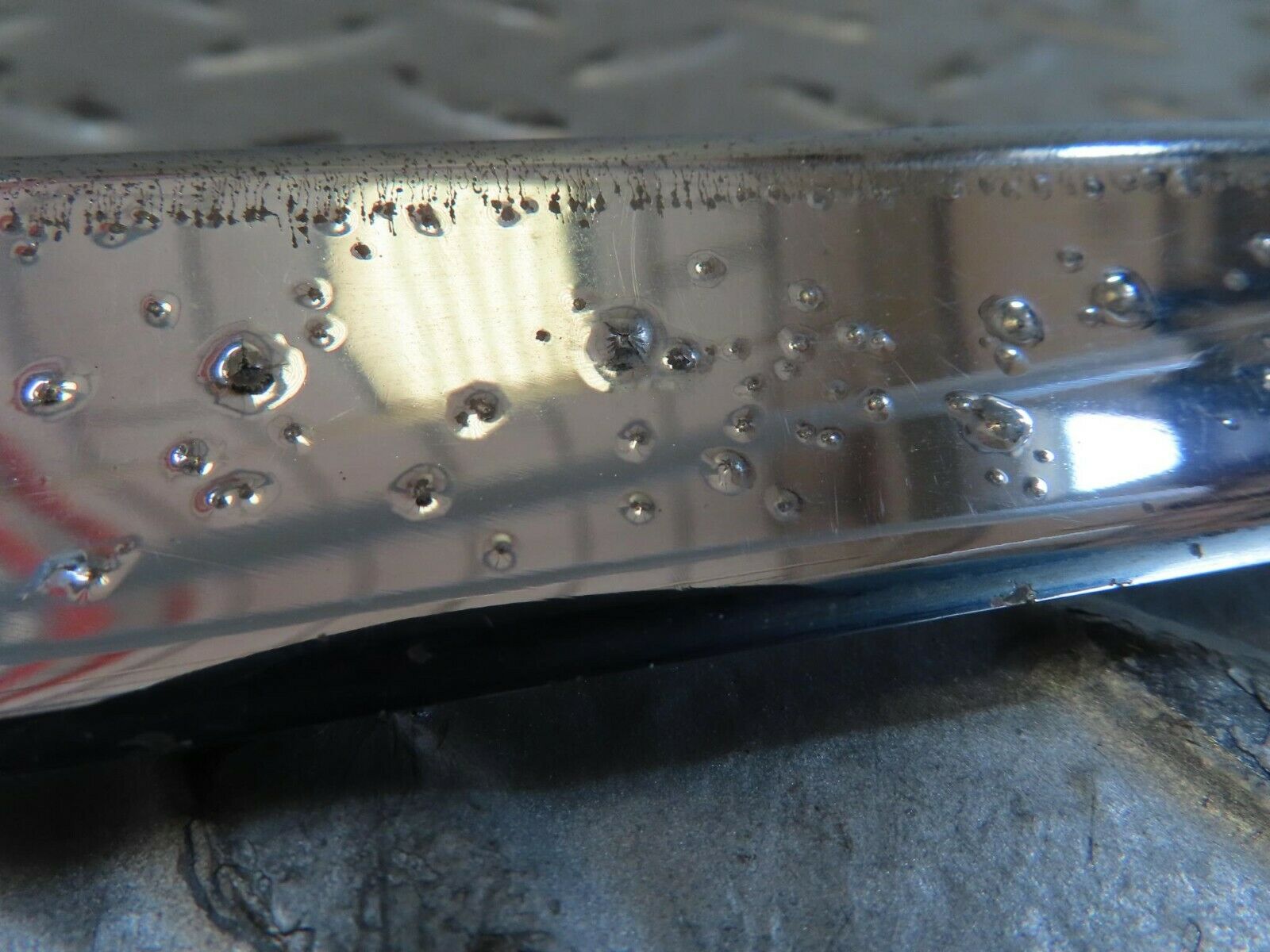 15718 Mercedes-Benz R107 450SL Trunk Chrome Handle Moulding 1077580202