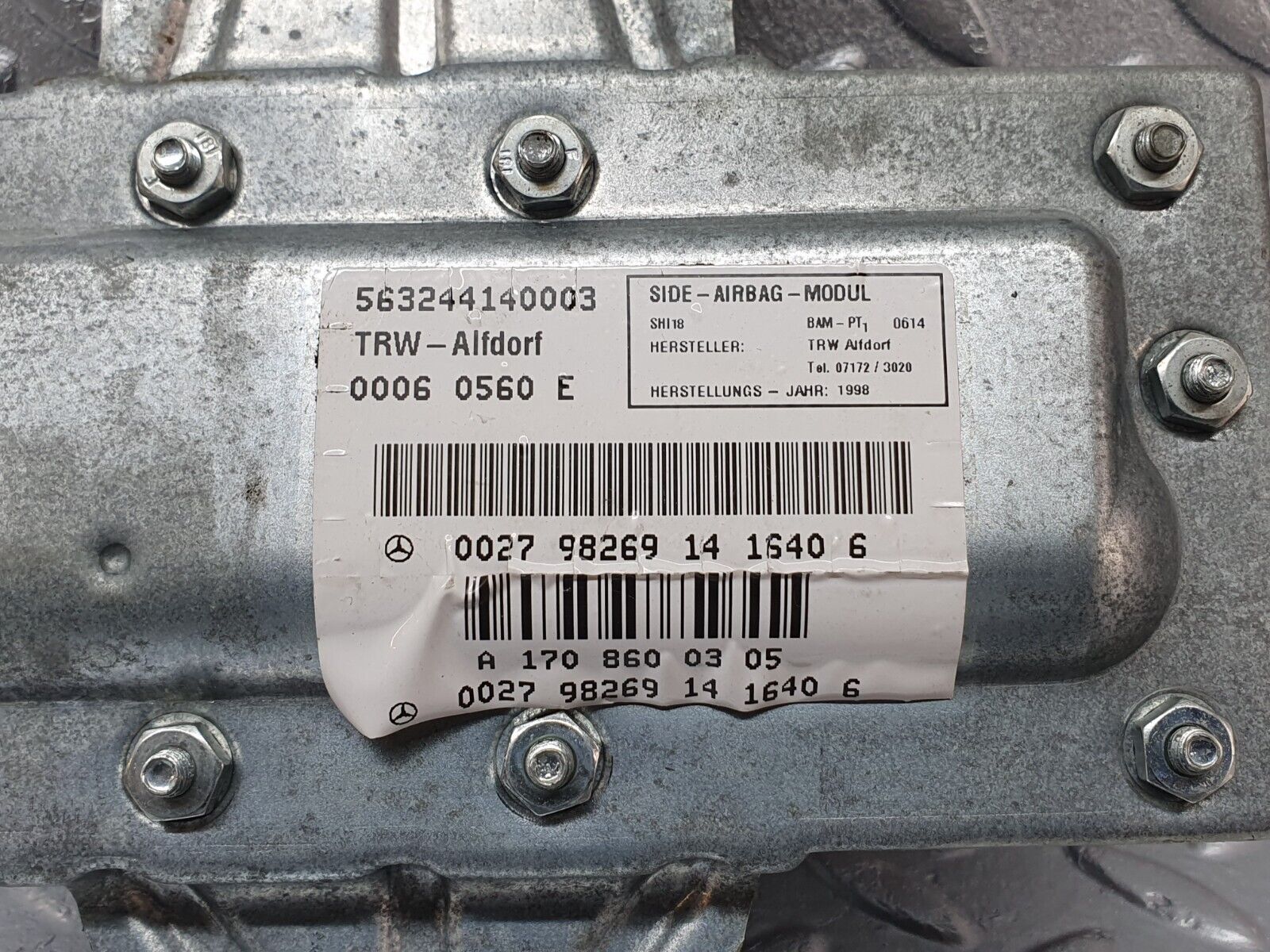 41751 Mercedes-Benz W202 C200 Left Side Airbag Module 002798269 1708600305