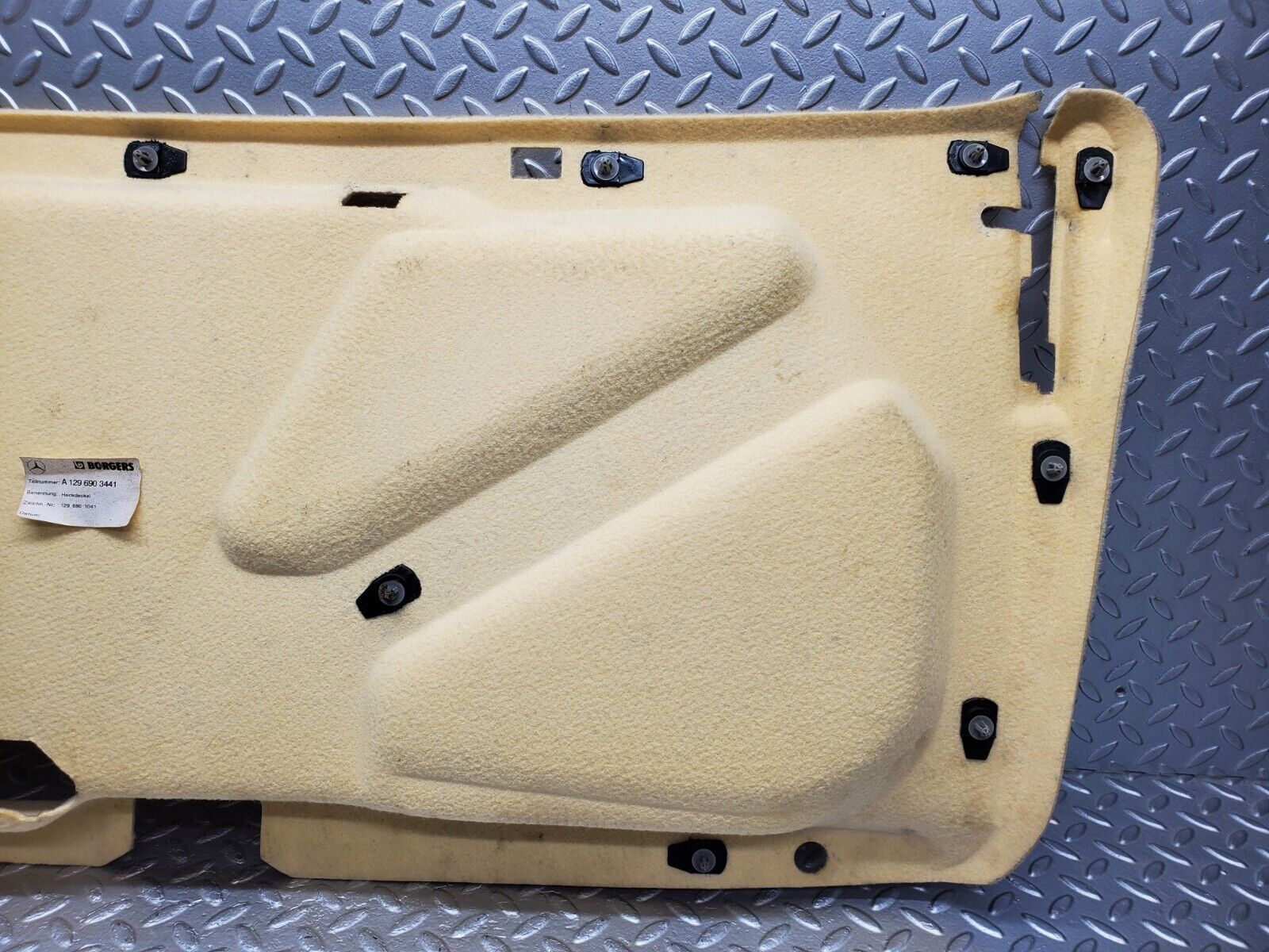 46861 Mercedes-Benz R129 320SL Coupe Interior Boot Lid Cover Panel Beige 1296903441