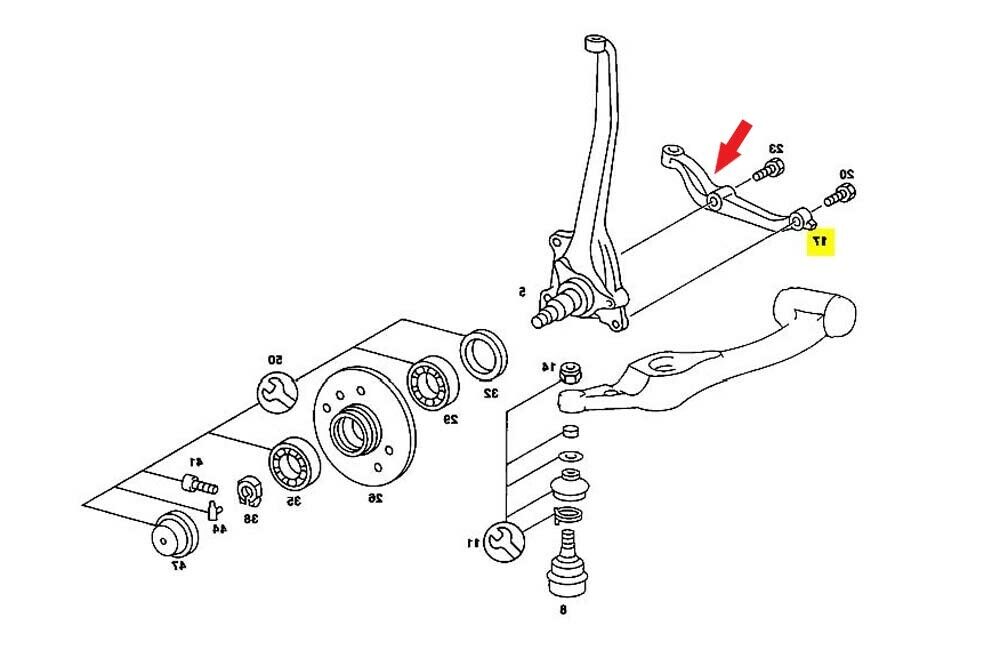 3928 Mercedes-Benz S123 200T Wagon Steering Arm Right