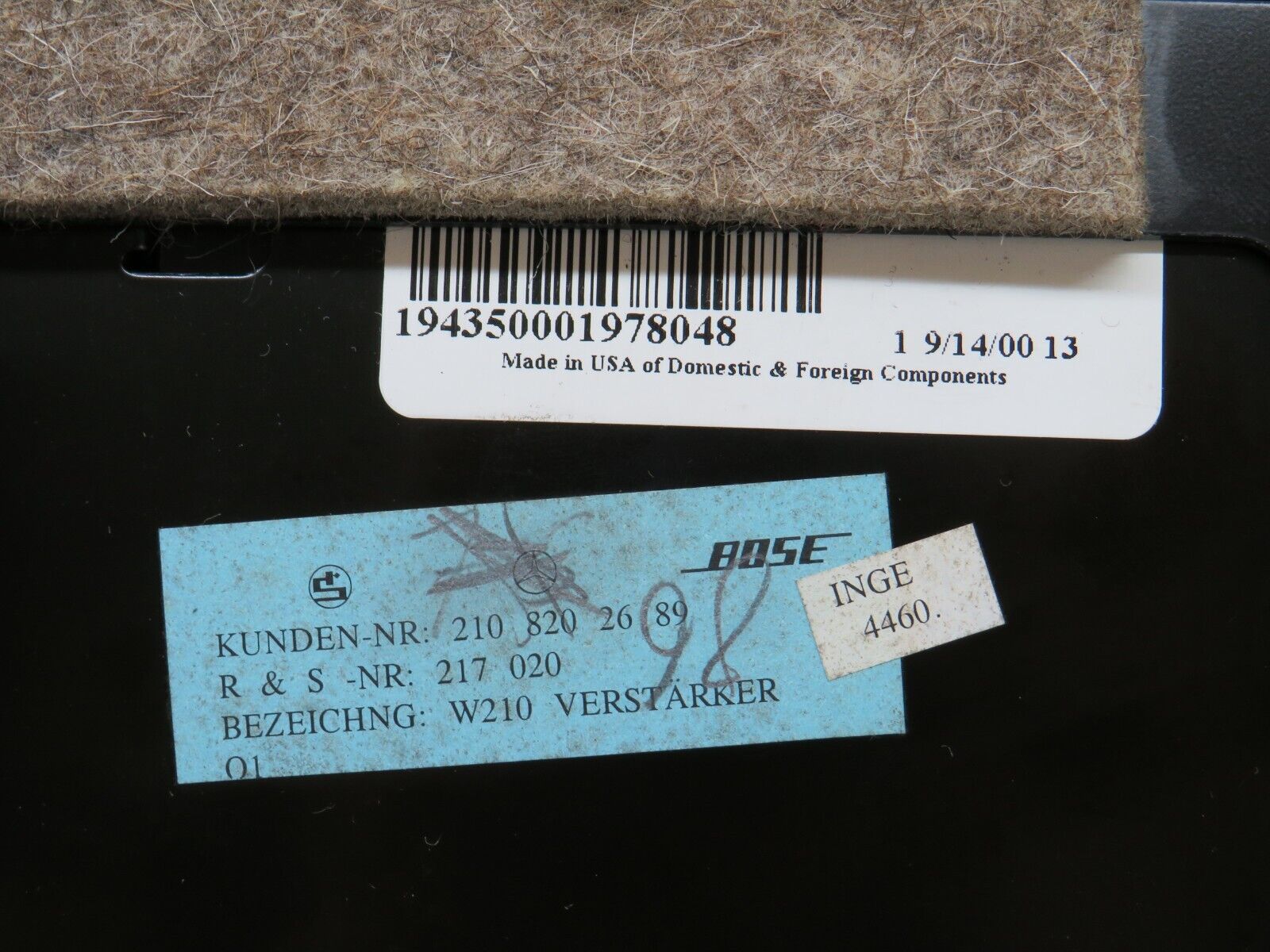 34803 Mercedes-Benz W210 320E Audio Radio Amplifier Control Unit Bose 21082026