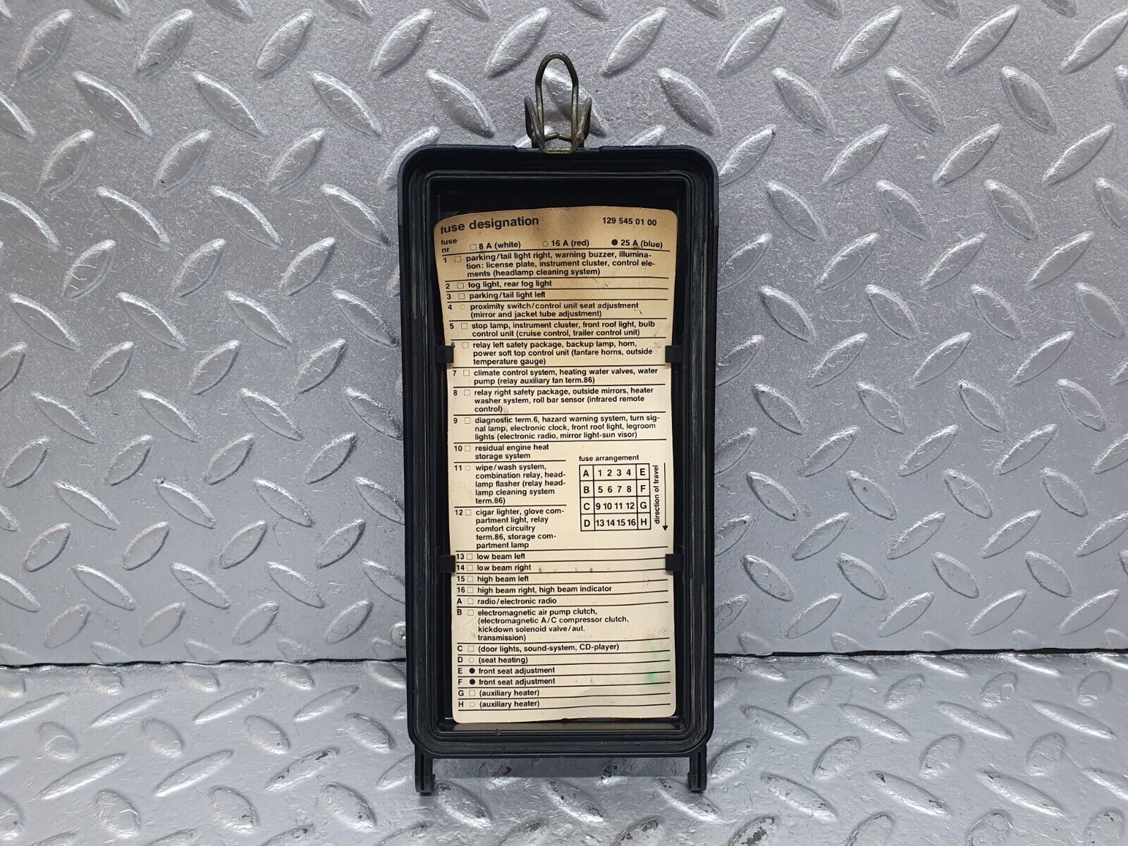 42503 Mercedes-Benz R129 320SL Coupe Fuse Box 1245400850 1245400282 1245400182