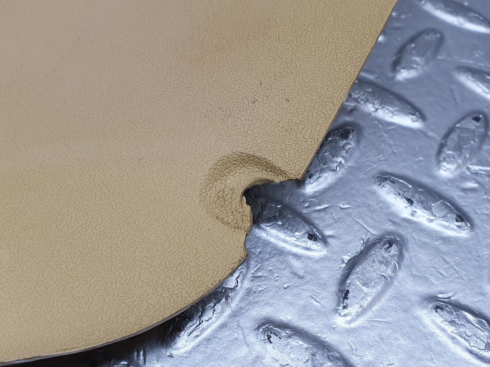 43879 Mercedes-Benz C123 230CE Coupe Front Right Kick Panel Beige 1236881206