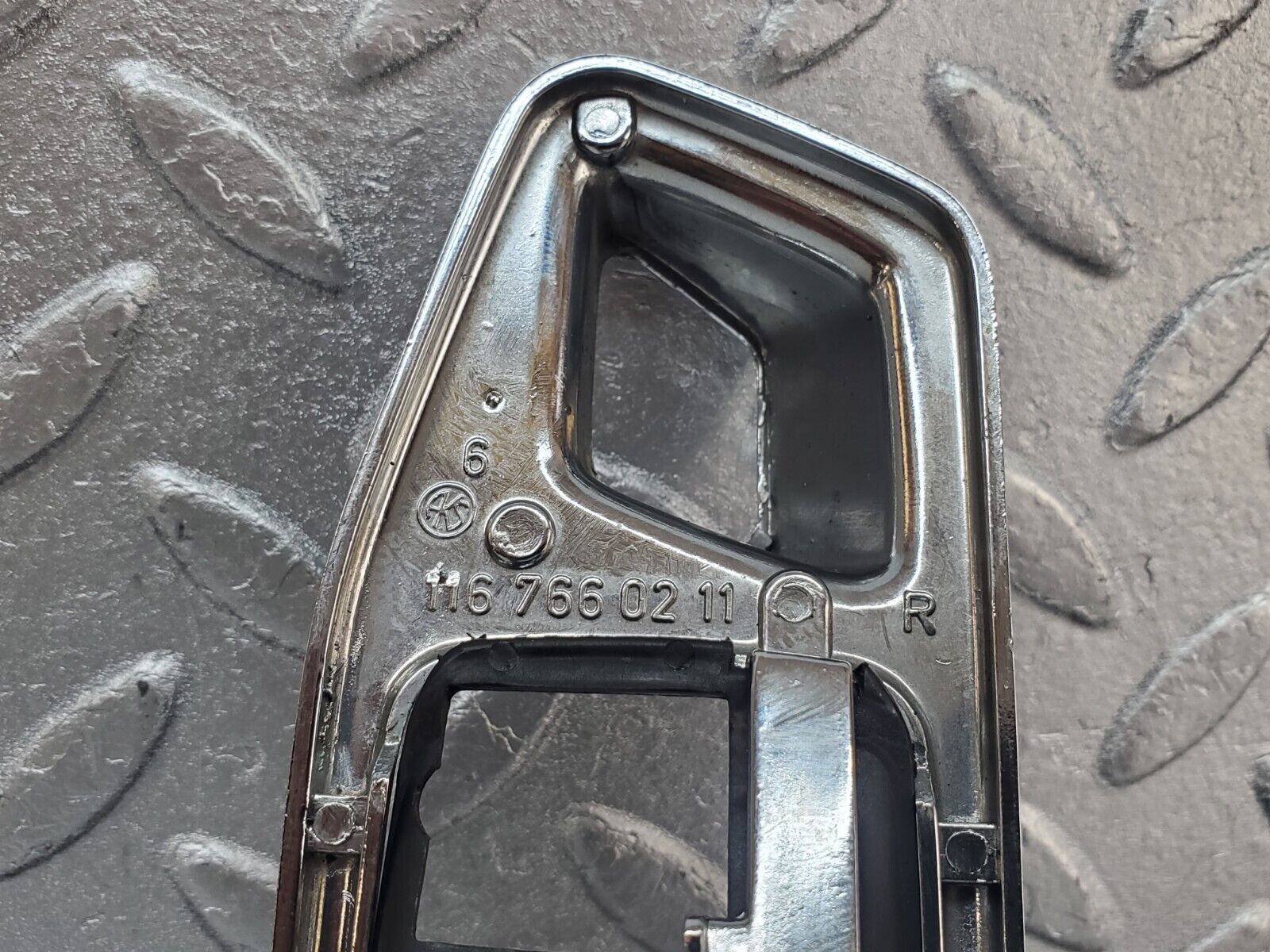 44391 Mercedes-Benz W123 280E Chrome Frame For Door Opener Right 1167660211