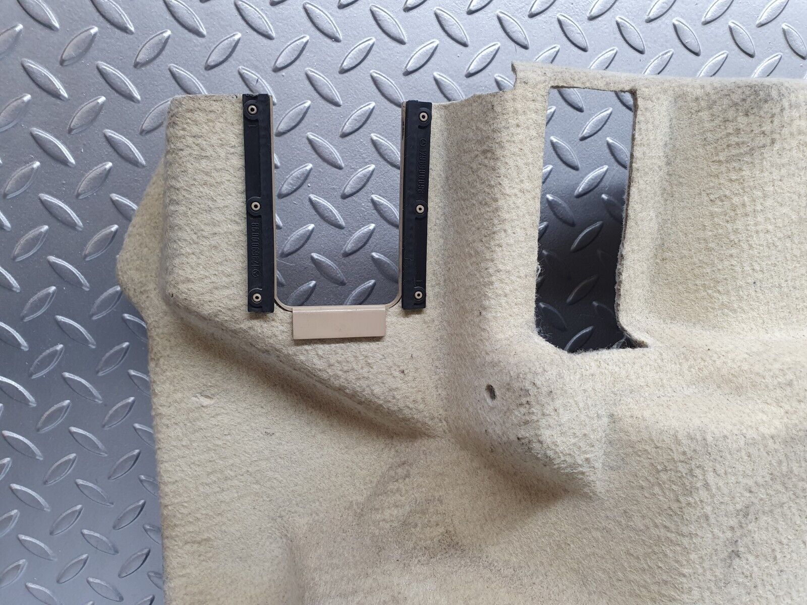 42261 Mercedes-Benz R129 320SL Coupe Fuel Tank Cover Plate Carpet Beige 1296903141