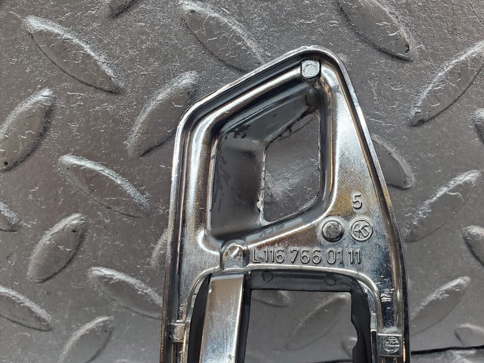 44407 Mercedes-Benz W123 280E Chrome Frame For Door Opener Left 1167660111