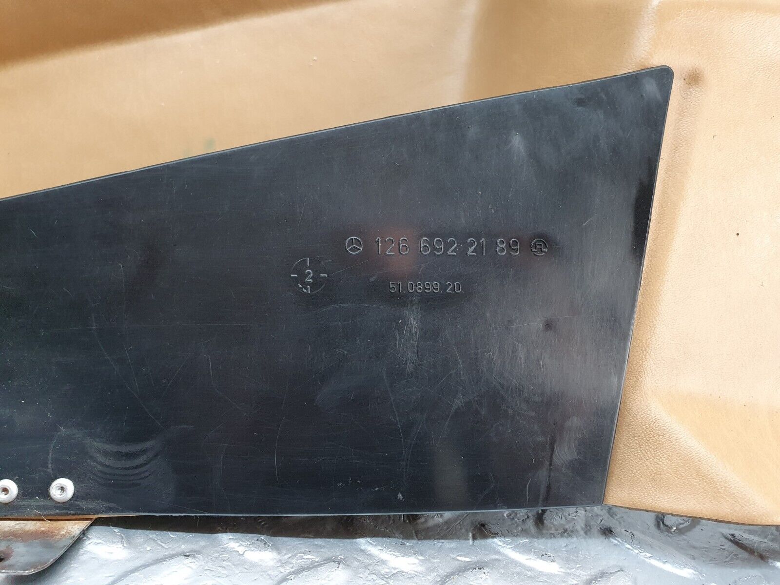 43805 Mercedes-Benz C126 380SEC Coupe Rear Left Card Panel Beige 1266920989 1266922189