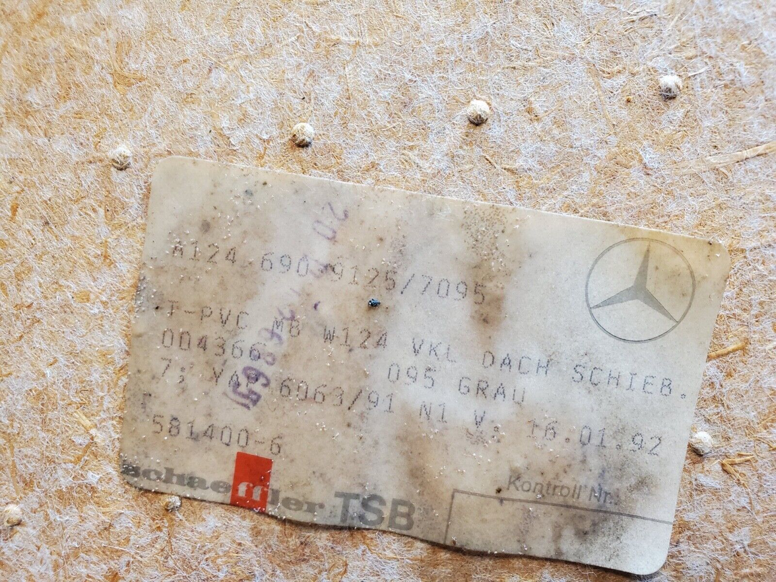 44610 Mercedes-Benz W124 220E Headlining Roof Panel Grey 1246909125