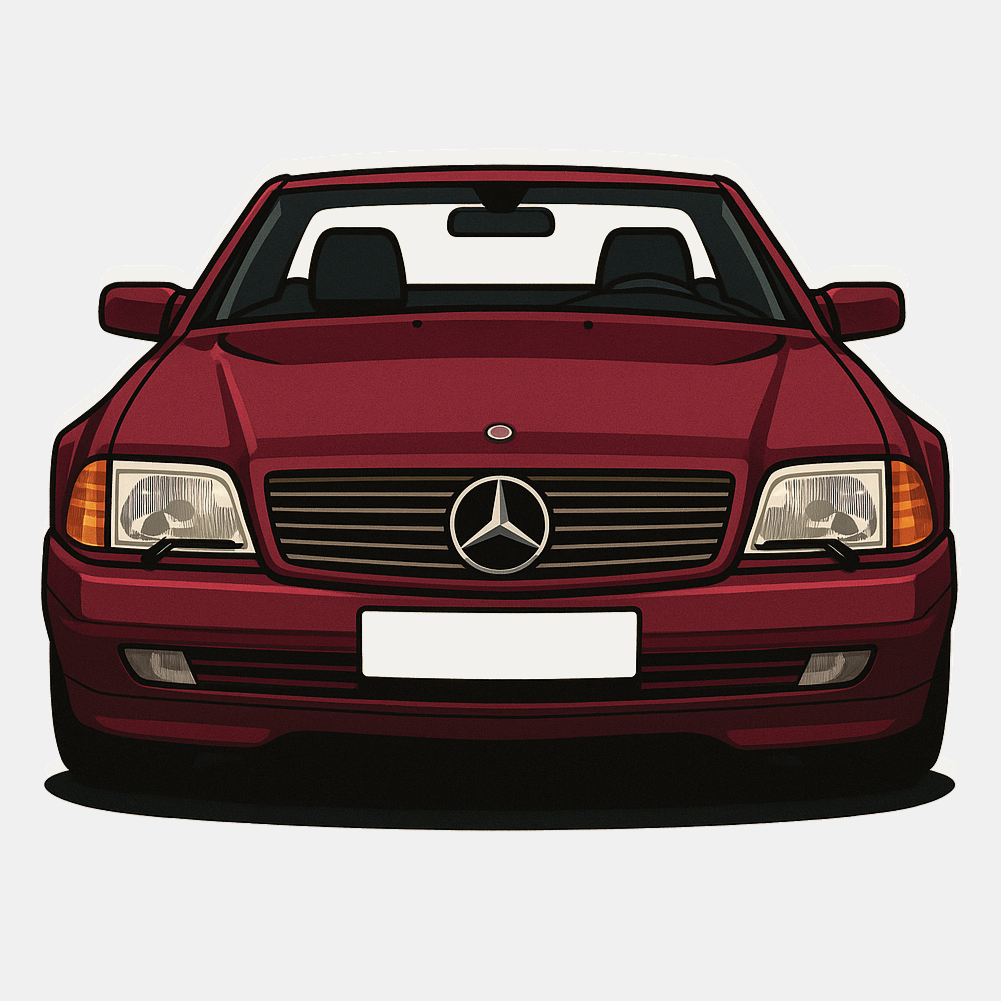 Red Mercedes-Benz car on a white background