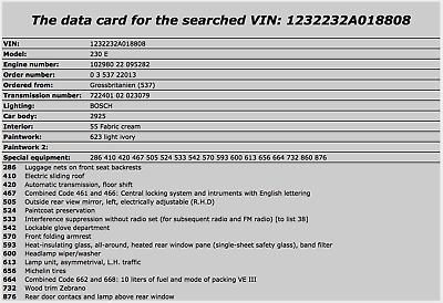 15490 Mercedes-Benz W123 230E Interior Light Switch 0008205910