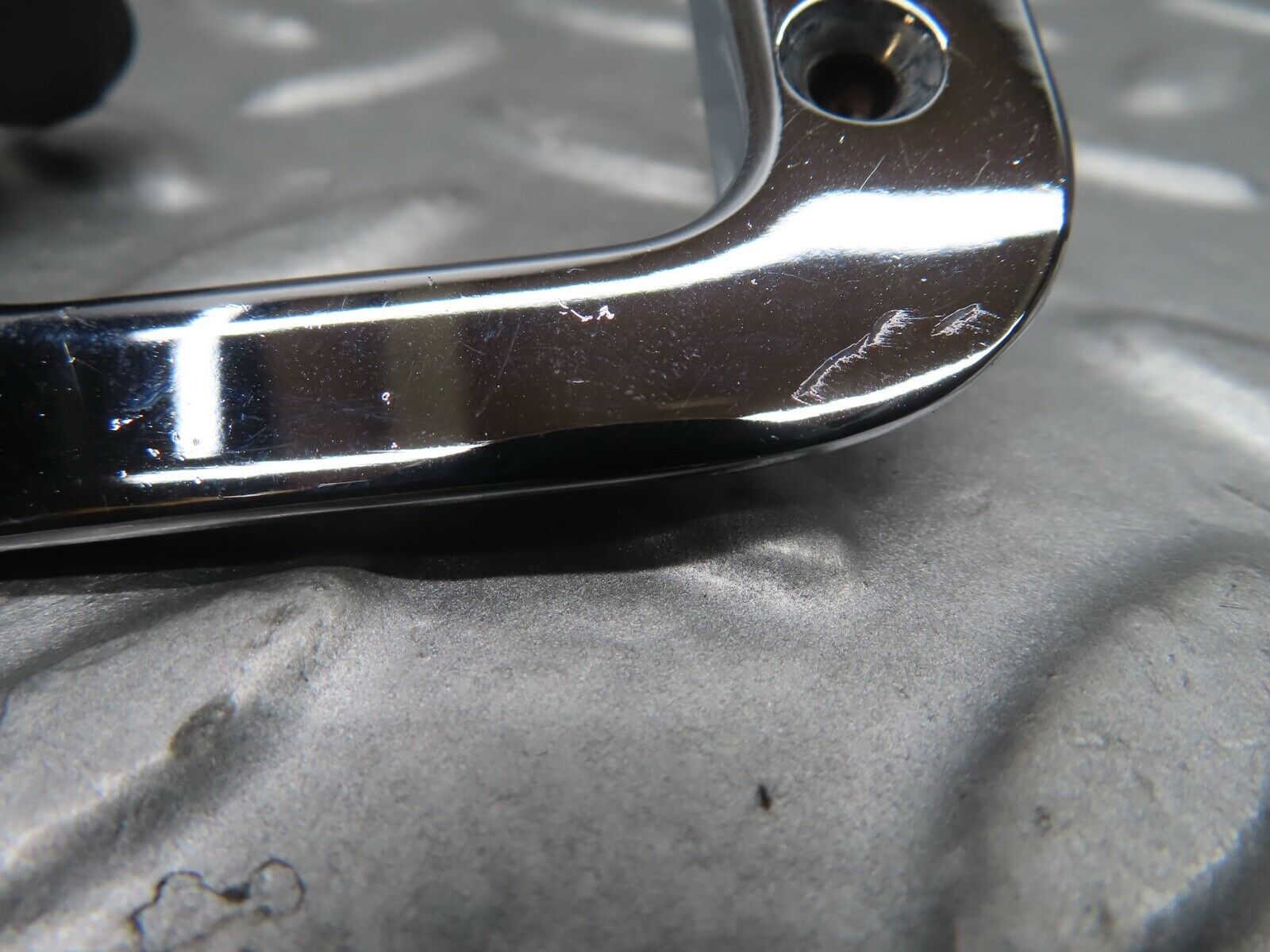 21081 Mercedes-Benz W123 230E Right Chrome Door Latch Trim 1237230224