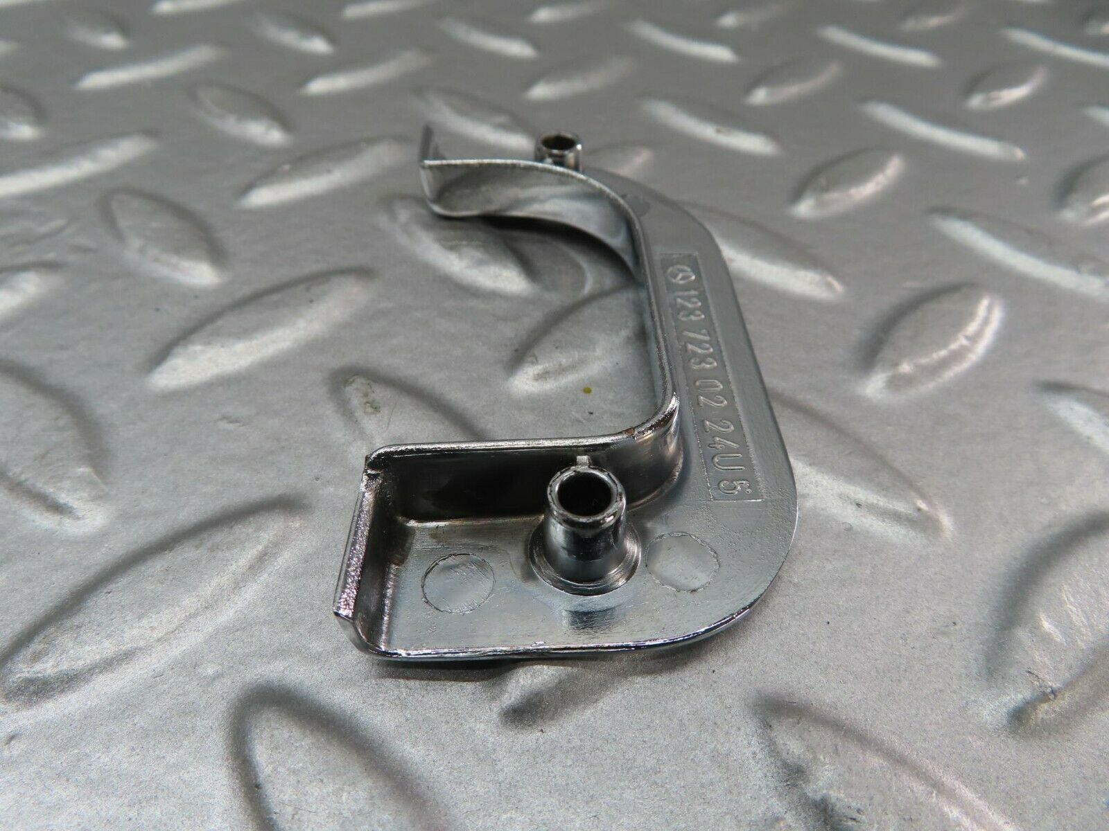 15227 Mercedes-Benz W123 230E Right Interior Chrome Door Latch Trim 1237230224