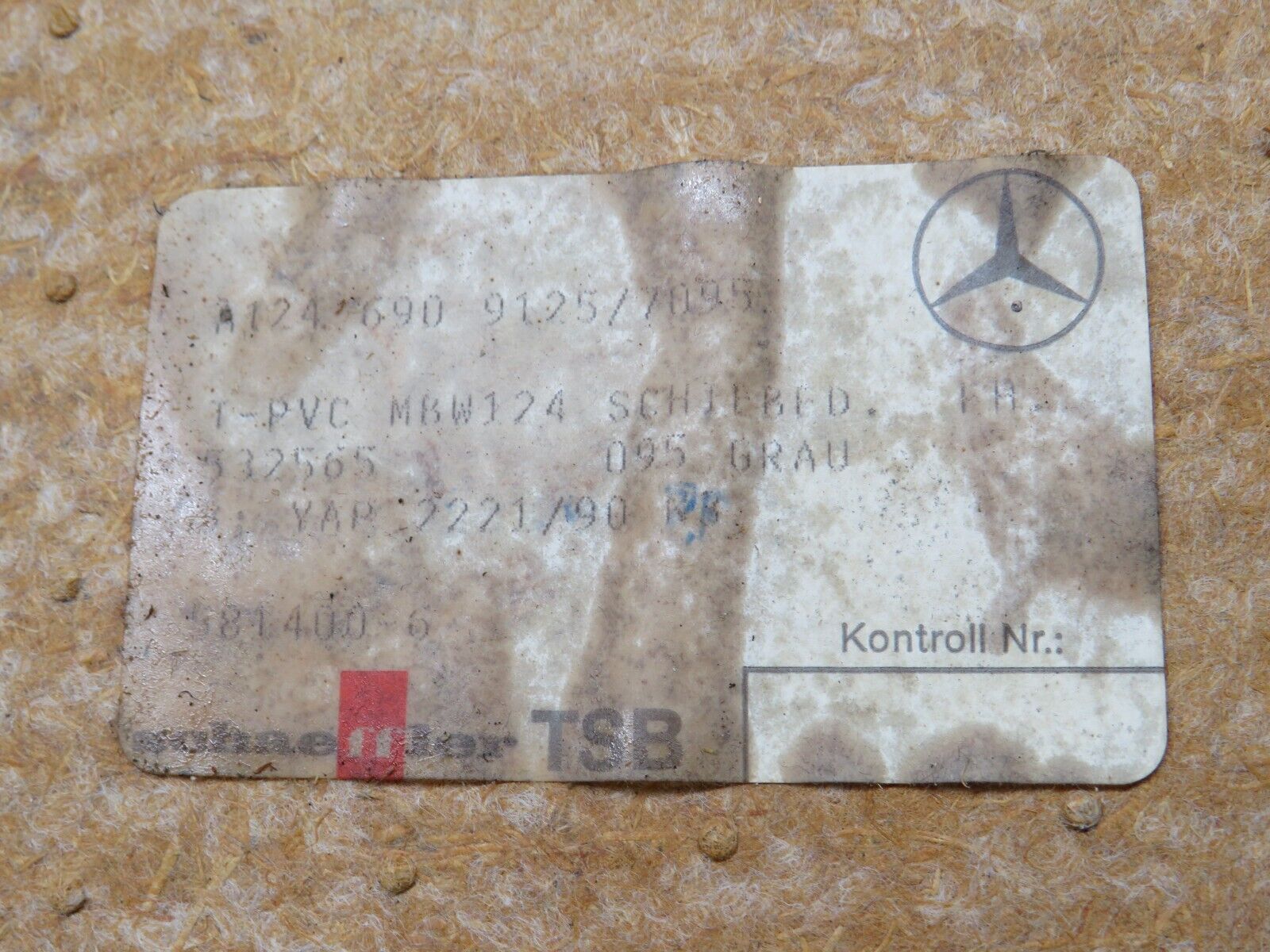 30313 Mercedes-Benz W124 230E Headlining Roof Panel Grey 1246909125