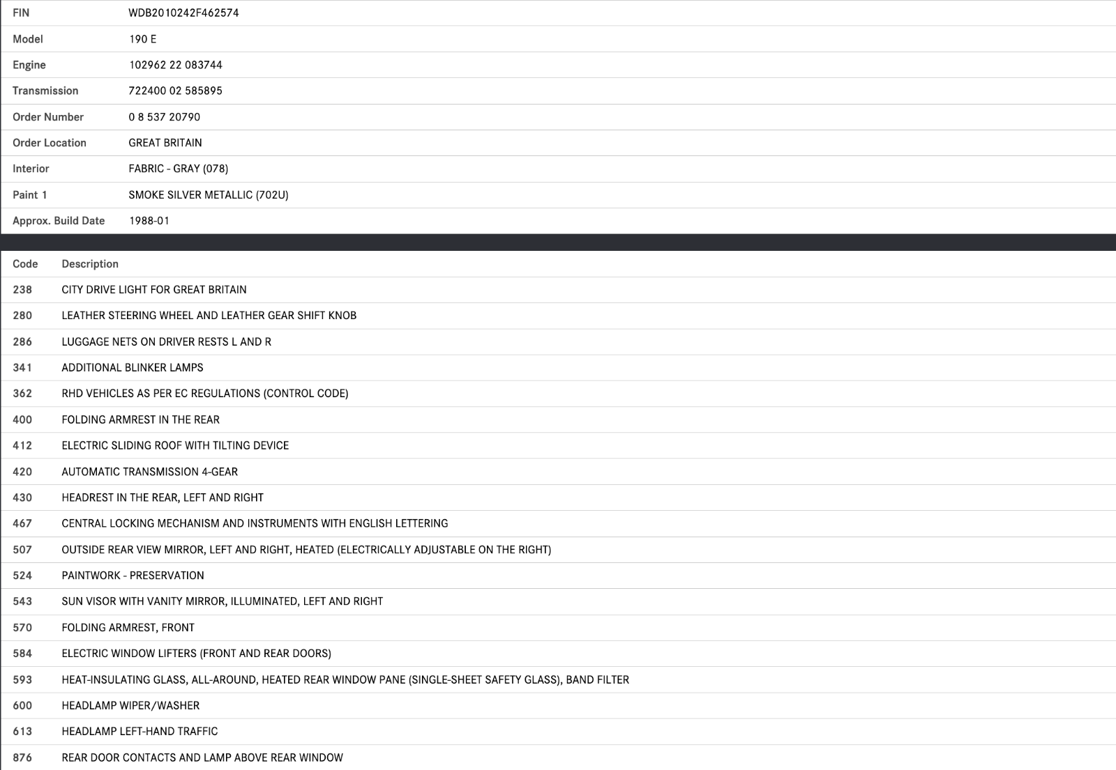 33649 Mercedes-Benz W201 190E 2.0L Door Lock Vacuum Actuator Rear Left