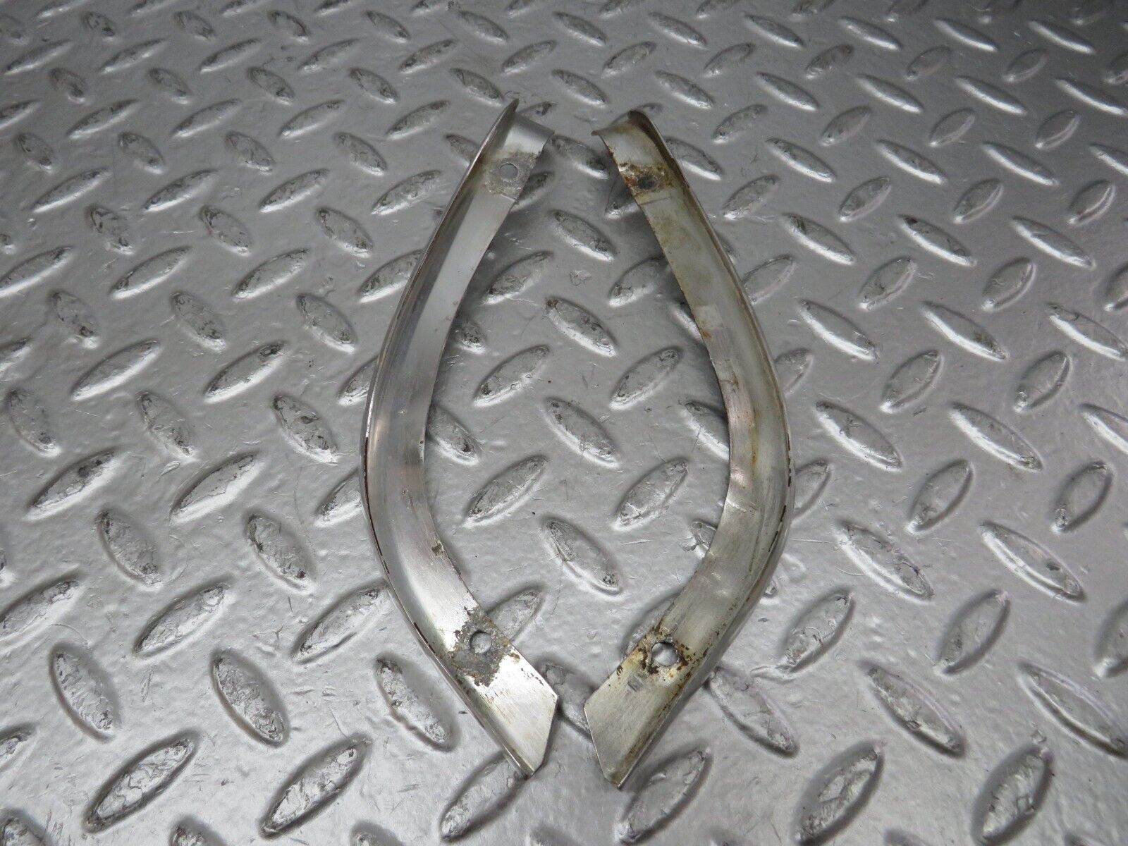 26030 Mercedes-Benz W116 450SE Headlight Upper Chrome Trim Pair