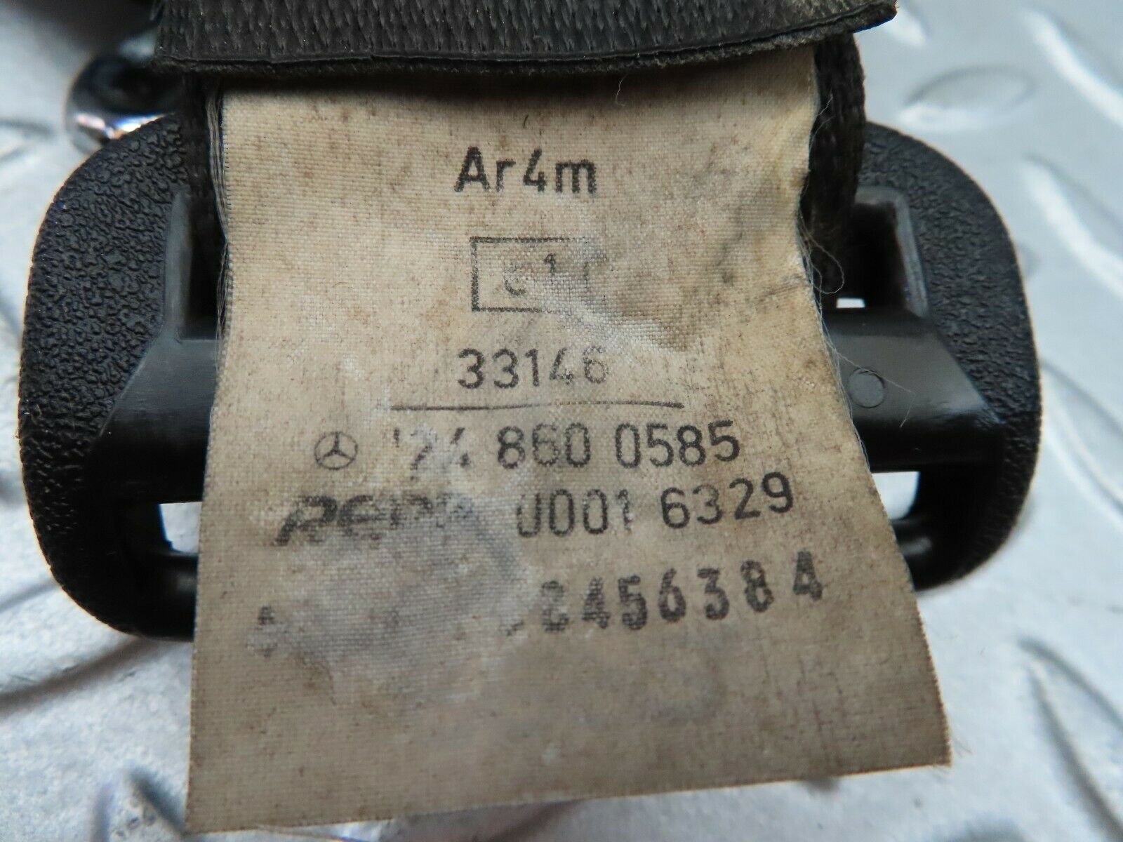 6188 Mercedes-Benz W126 380SE Rear Left Seat Belt Passenger Side 1268600585