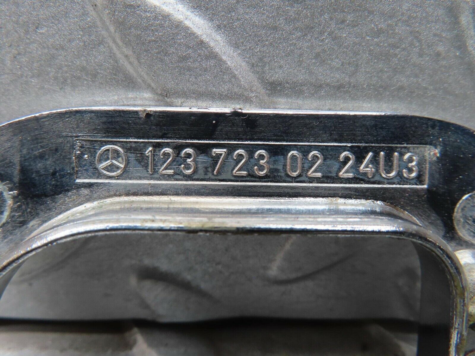 13553 Mercedes-Benz W123 200 Right Interior Chrome Door Latch Trim 1237230224