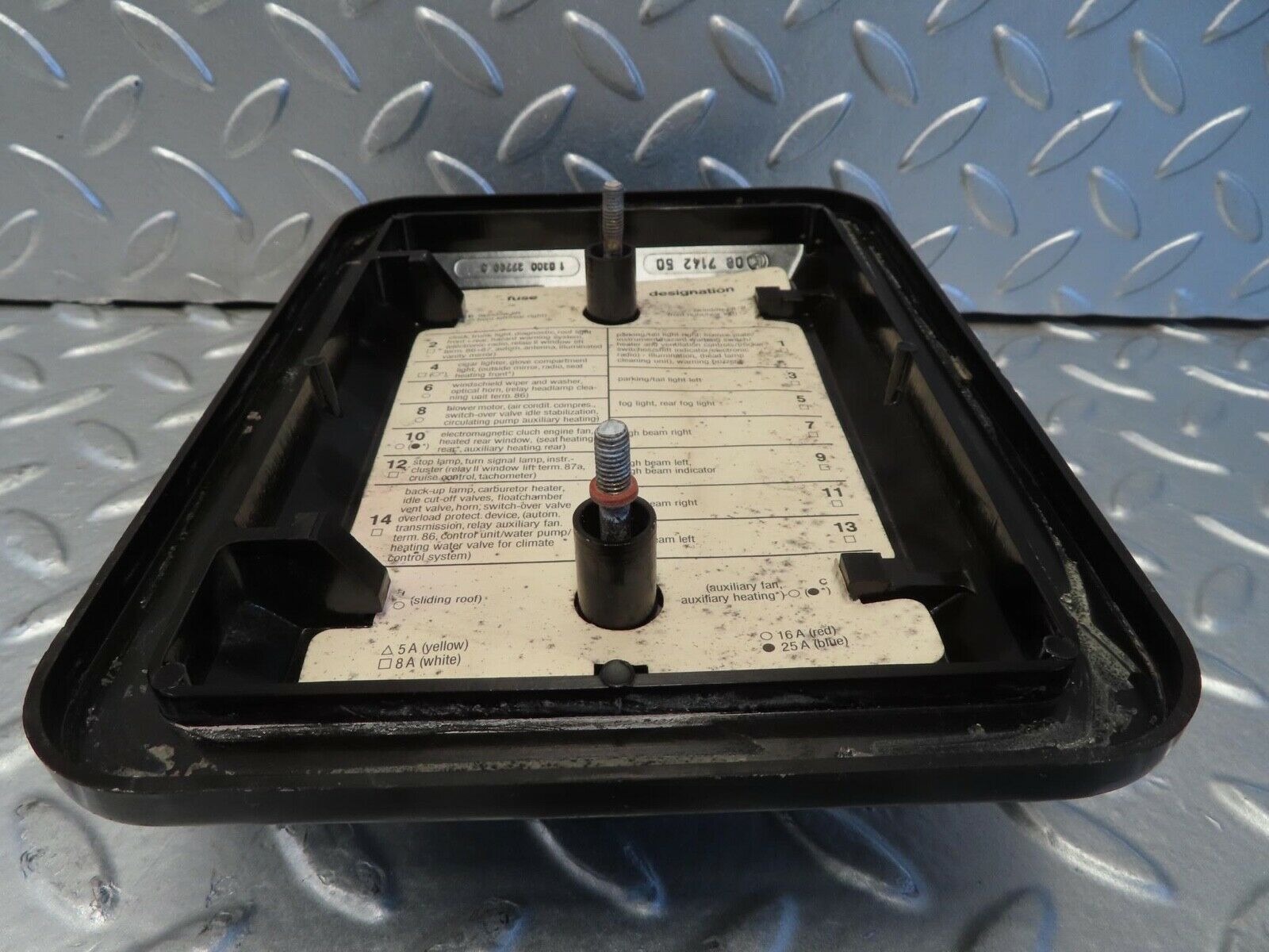 15434 Mercedes-Benz W123 230E Fuse Box Cover Lid 1235400082