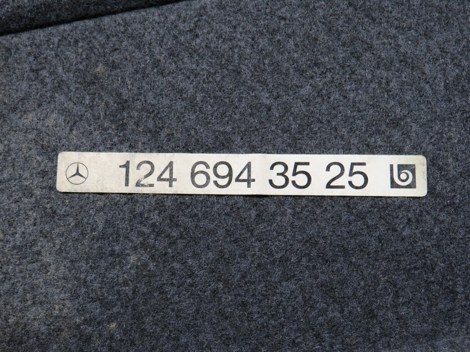 28922 Mercedes-Benz C124 320CE Coupe Fuel Tank Cover Carpet 1246943525