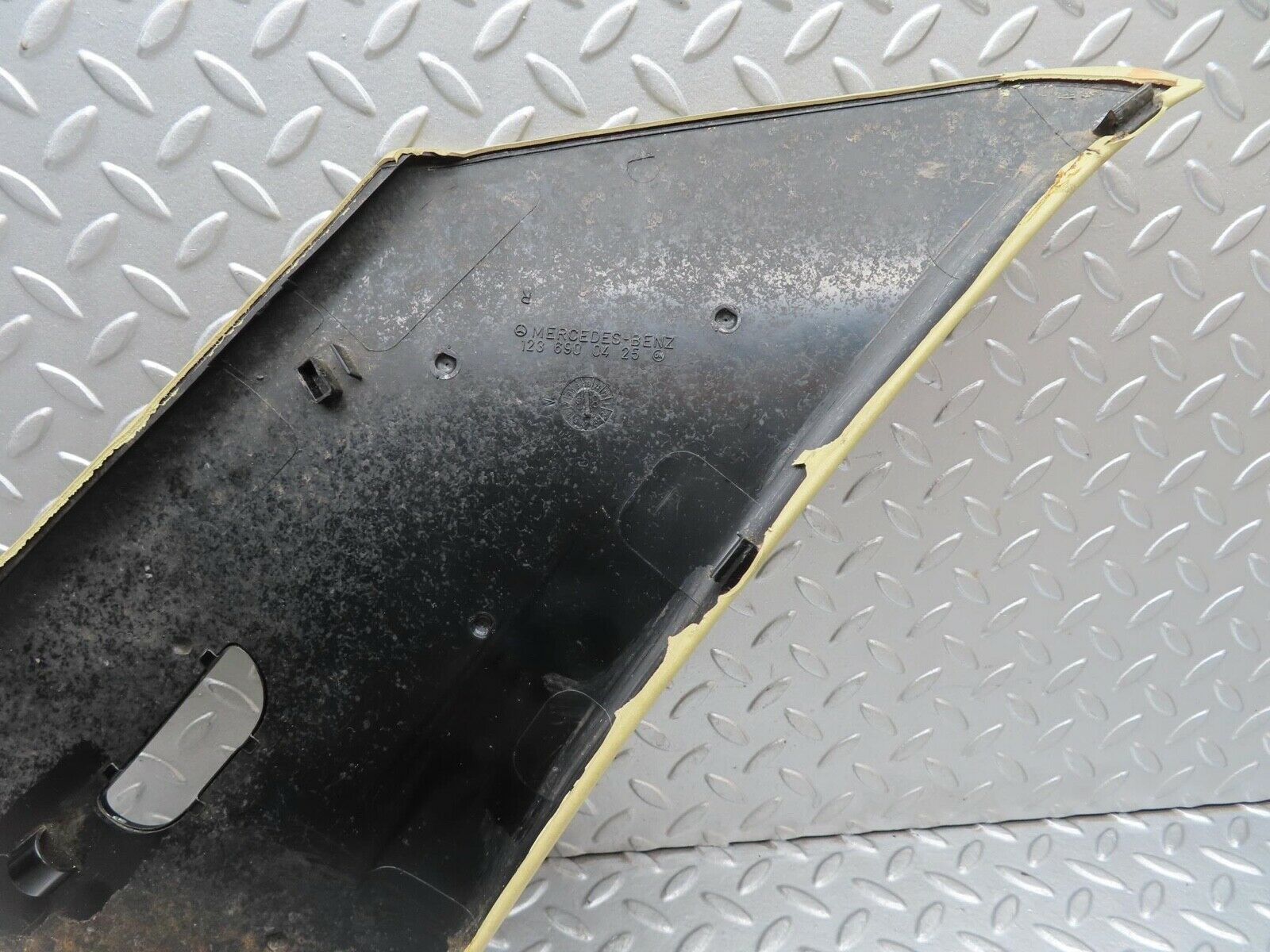 15312 Mercedes-Benz W123 230E C Pillar Cover Panel Right Beige 1236900425