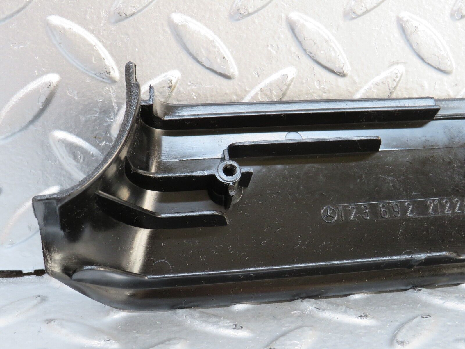 28268 Mercedes-Benz S123 240D Wagon B Pillar Bottom Cover Left Black 123692212