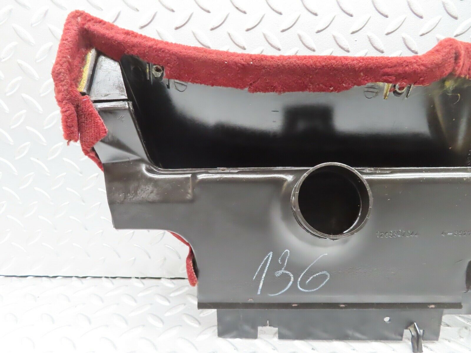 21501 Mercedes-Benz W126 300SE Under Dash Panel Right Burgundy Red 1268305244