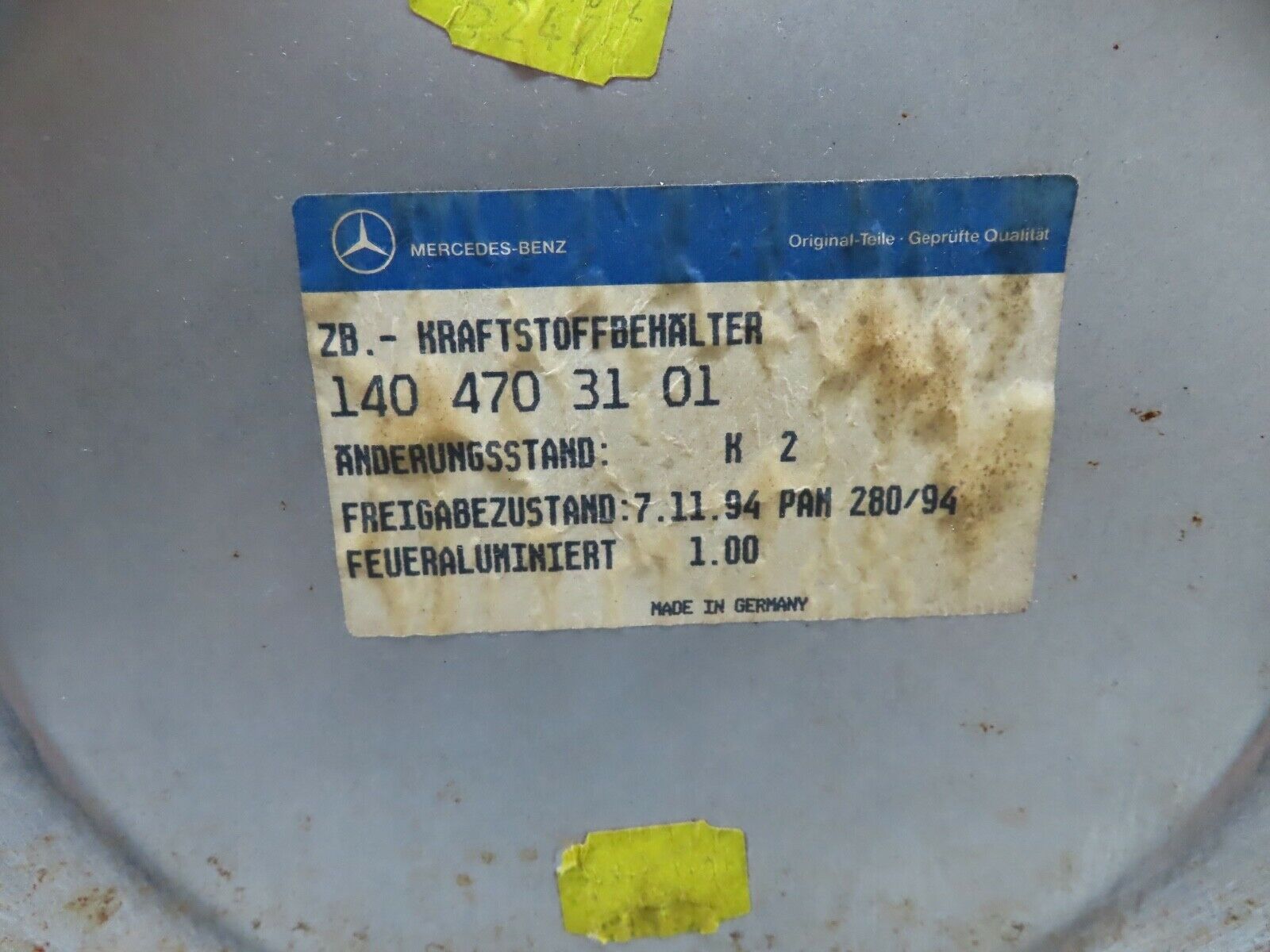 19561 Mercedes-Benz C140 CL420 Coupe Fuel Tank 1404703101