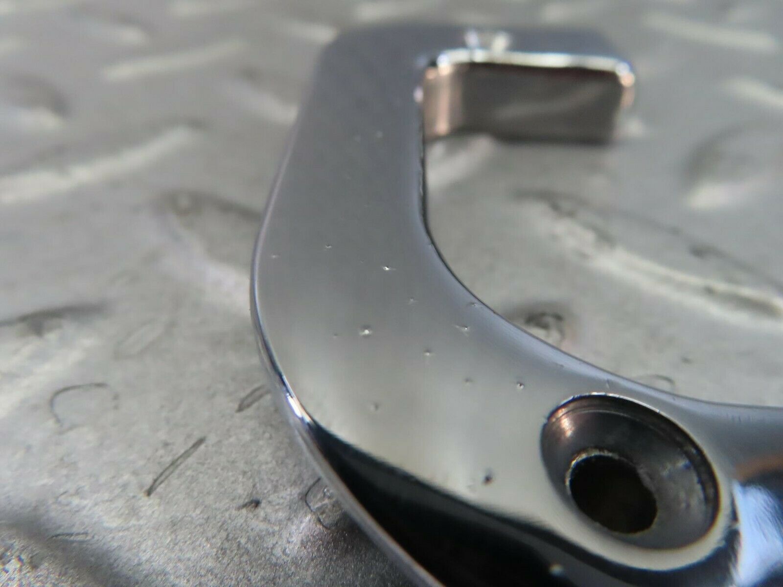 8723 Mercedes-Benz W123 Left Interior Chrome Door Latch Trim 1237230124