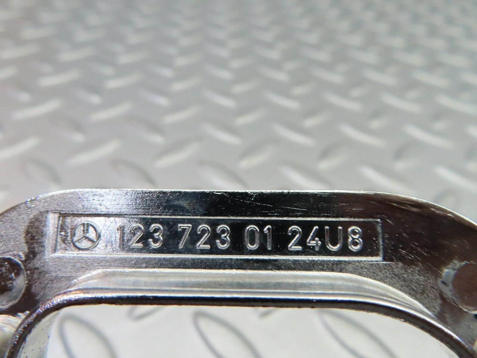 5840 Mercedes-Benz W123 200 Left Interior Chrome Door Latch Trim 1237230124