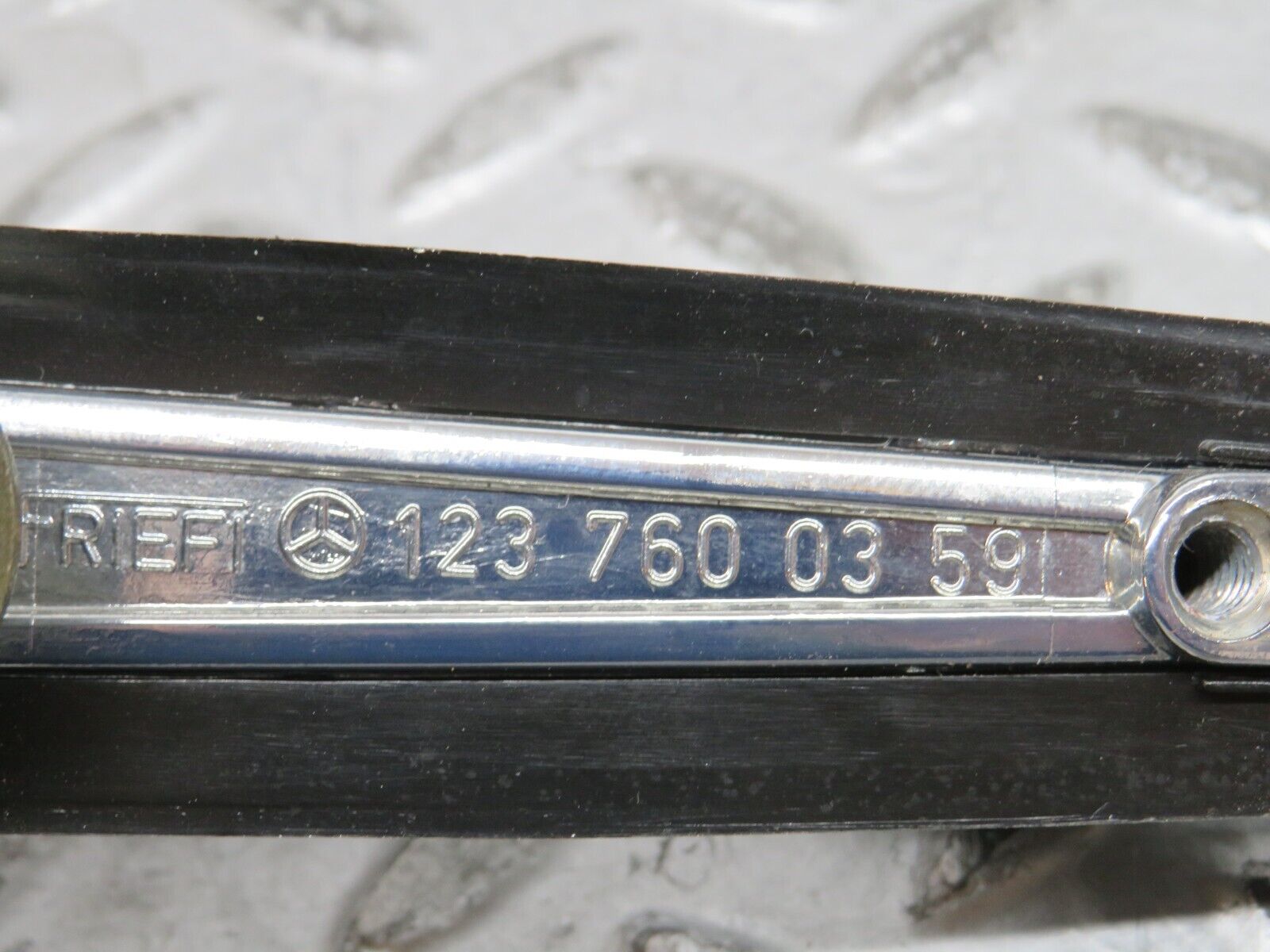 28899 Mercedes-Benz W123 280E Rear Left Exterior Chrome Handle 1237600359