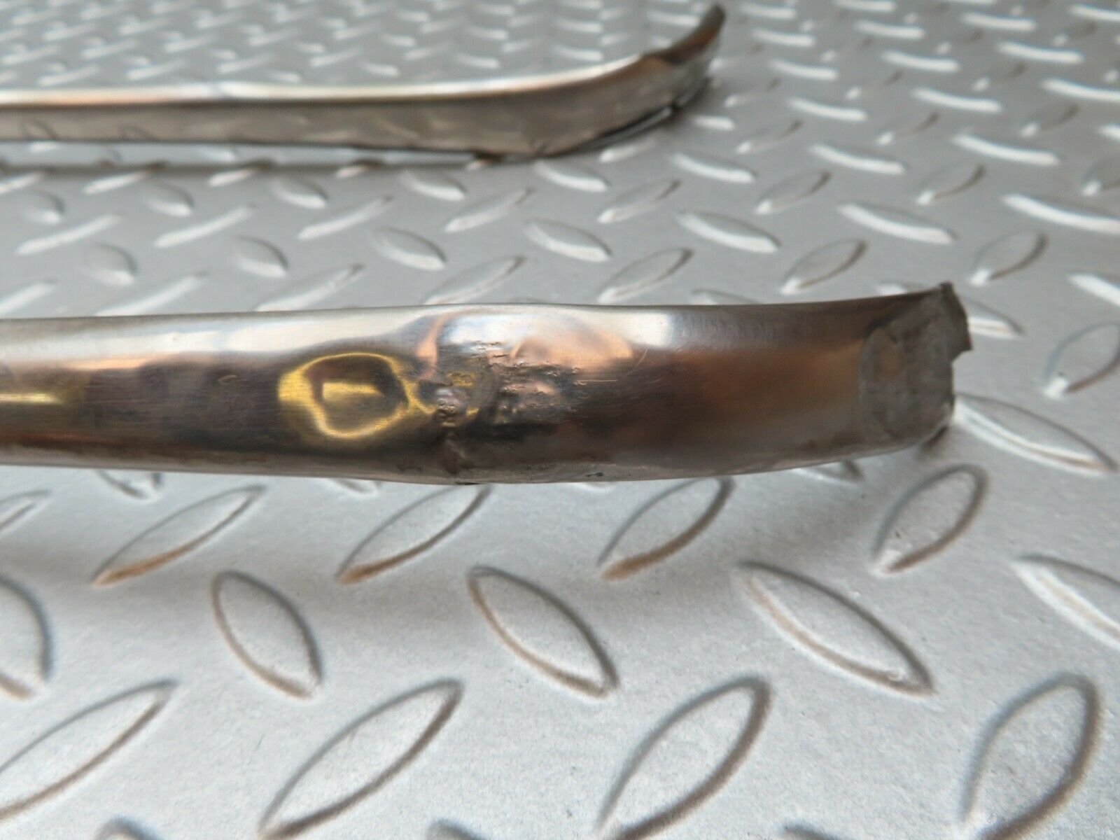 4656 Mercedes-Benz W114 280CE Coupe Rear Panel Chrome Moulding Trim Pair