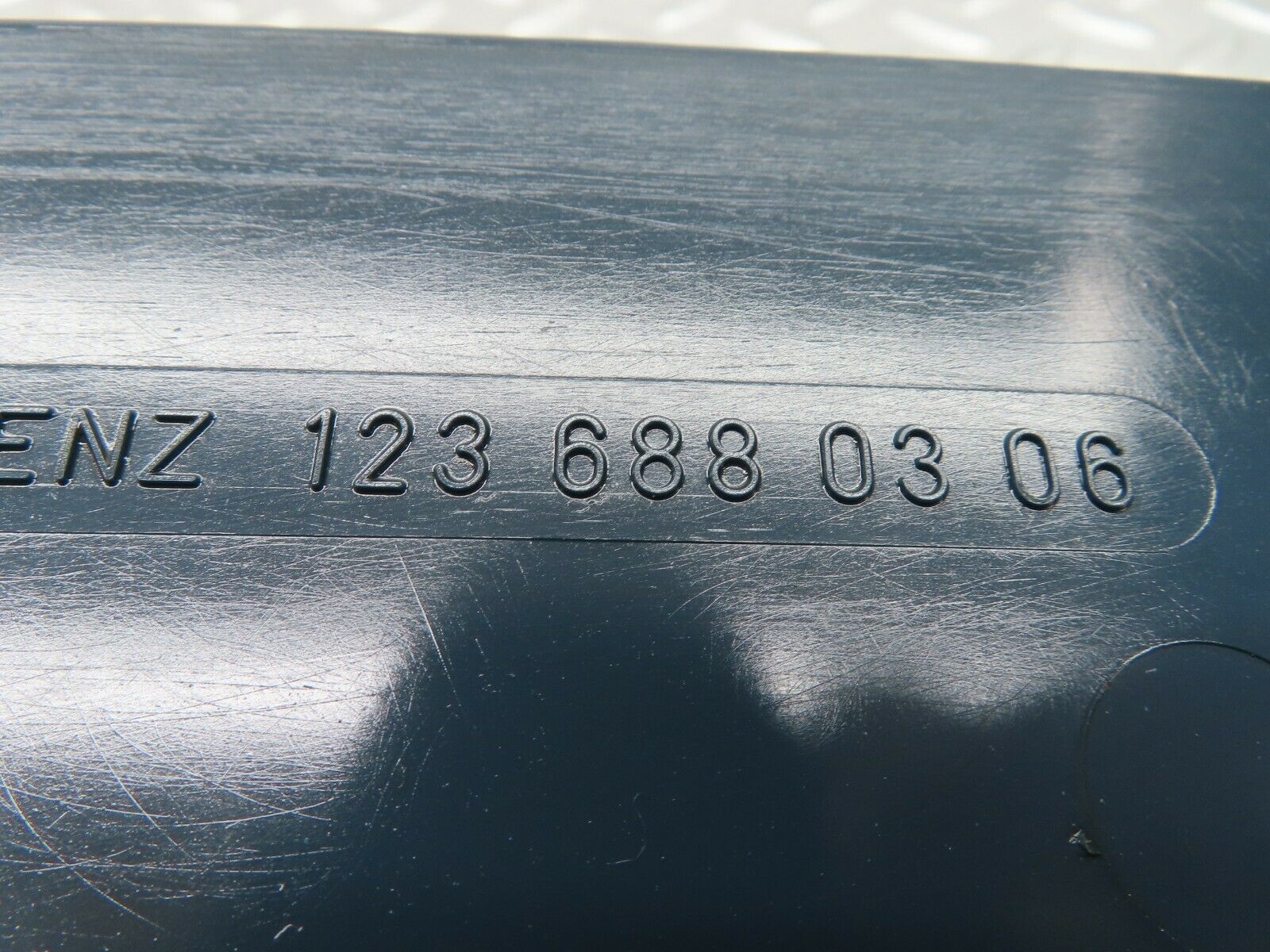 17903 Mercedes-Benz W123 200 Kick Panel Trim Left Side Blue 1236880306