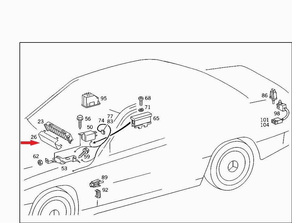 5411 Mercedes-Benz W124 230E Dash Harness Connector Cover 1248210038