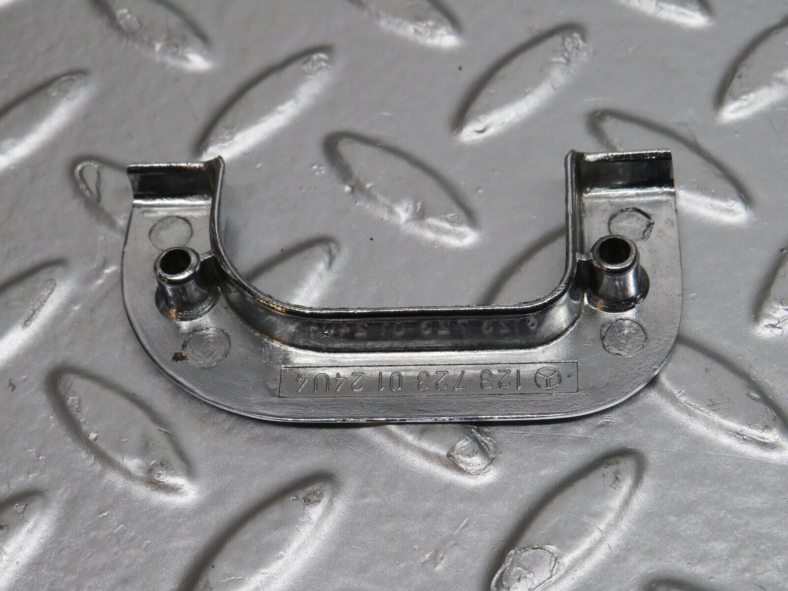 32179 Mercedes-Benz W123 230E Left Interior Chrome Door Latch Trim 1237230124