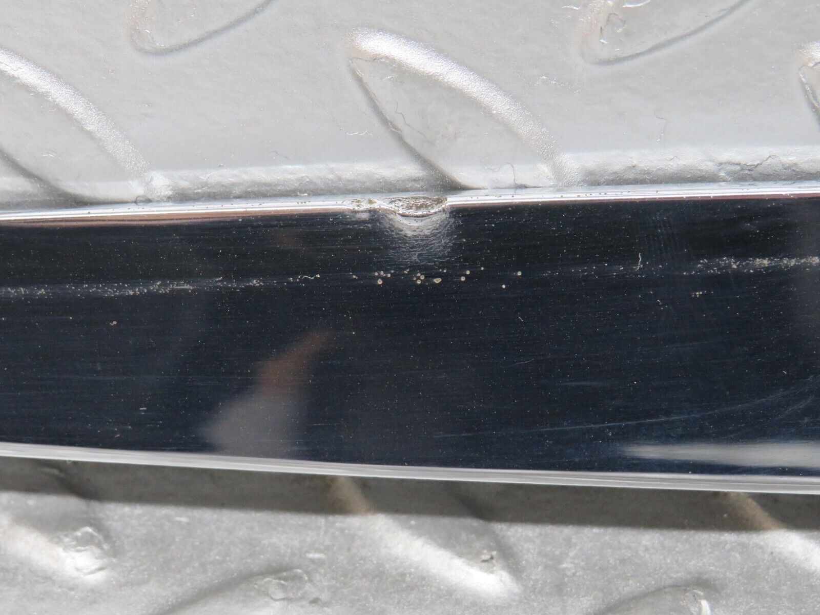 0664 Mercedes-Benz C107 350SLC Coupe Trunk Chrome Handle Moulding Left 1076901380