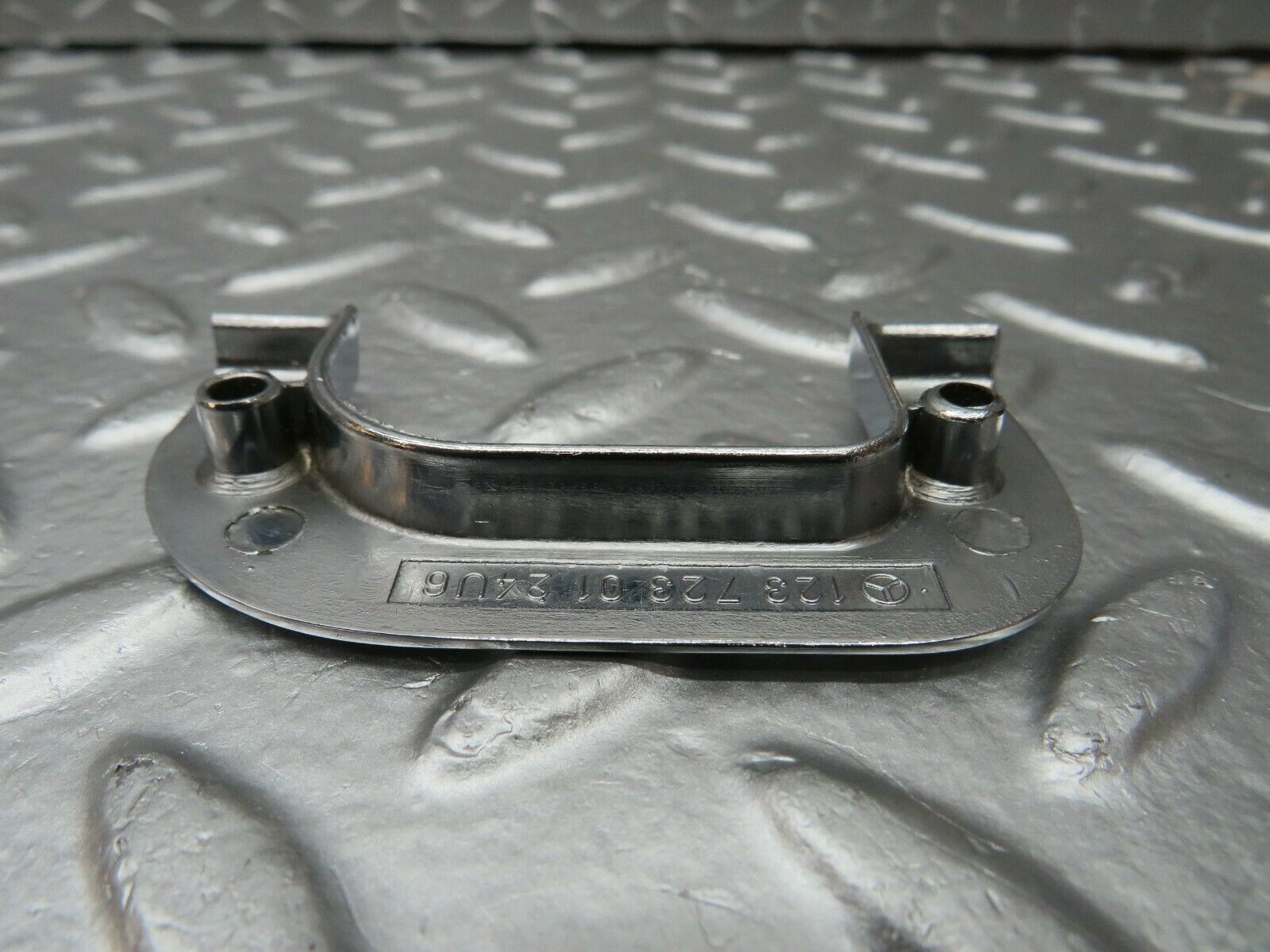 23994 Mercedes-Benz W123 280E Left Interior Chrome Door Latch Trim 1237230124