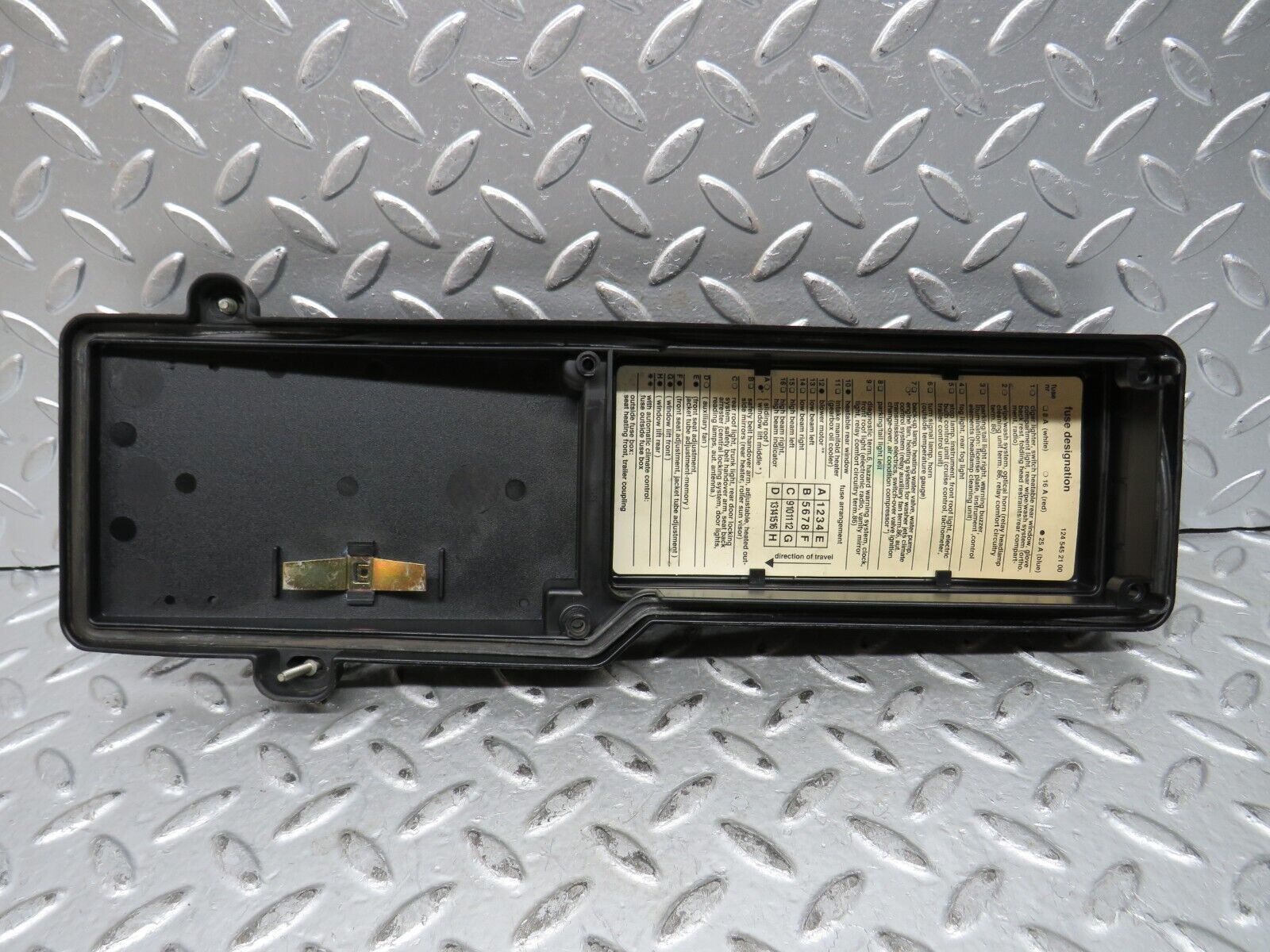 28962 Mercedes-Benz C124 320CE Coupe Fuse Box Lid Cover Panel 1245400282