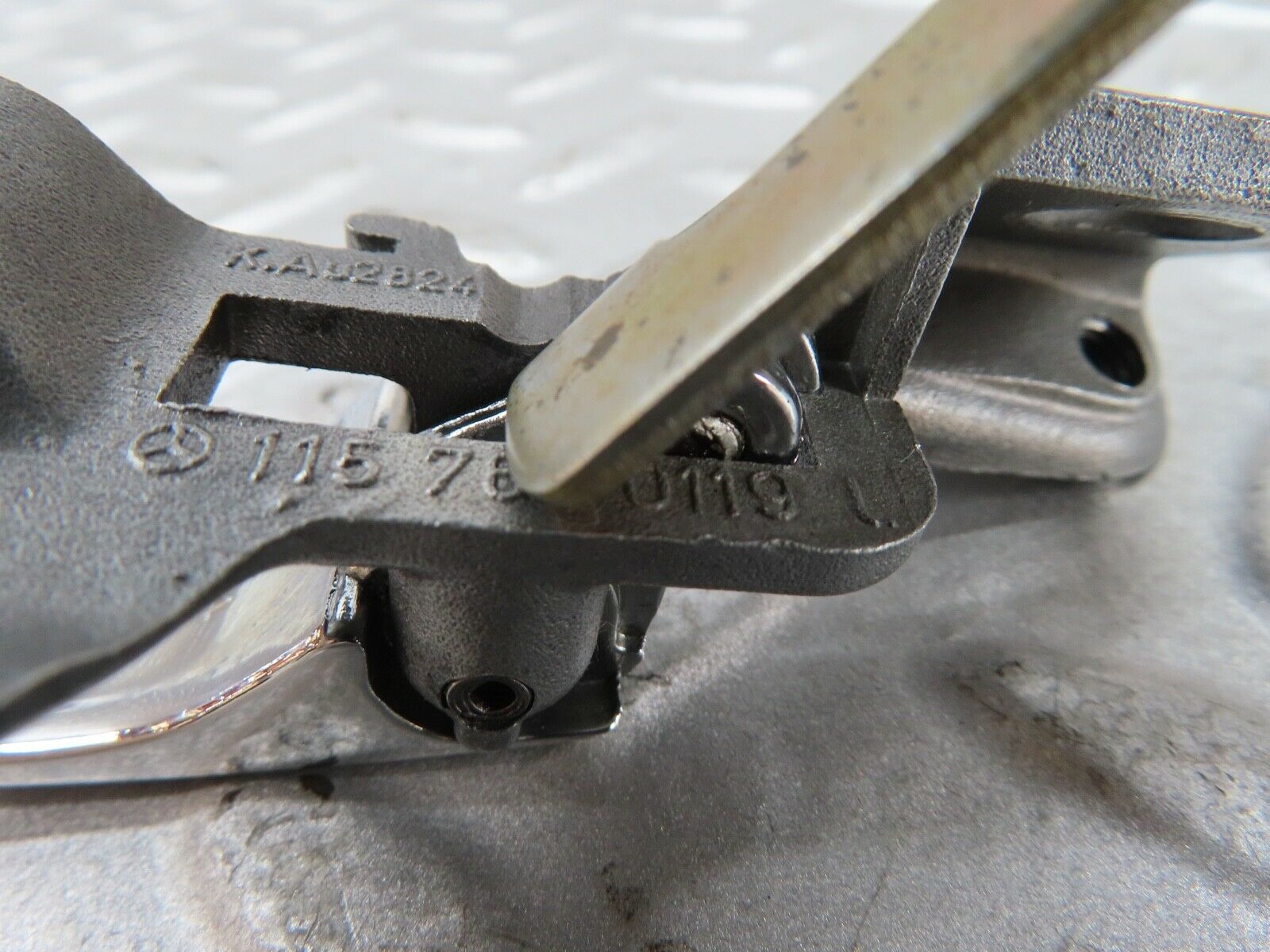 17570 Mercedes-Benz W116 450SEL Rear Left Interior Chrome Door Handle