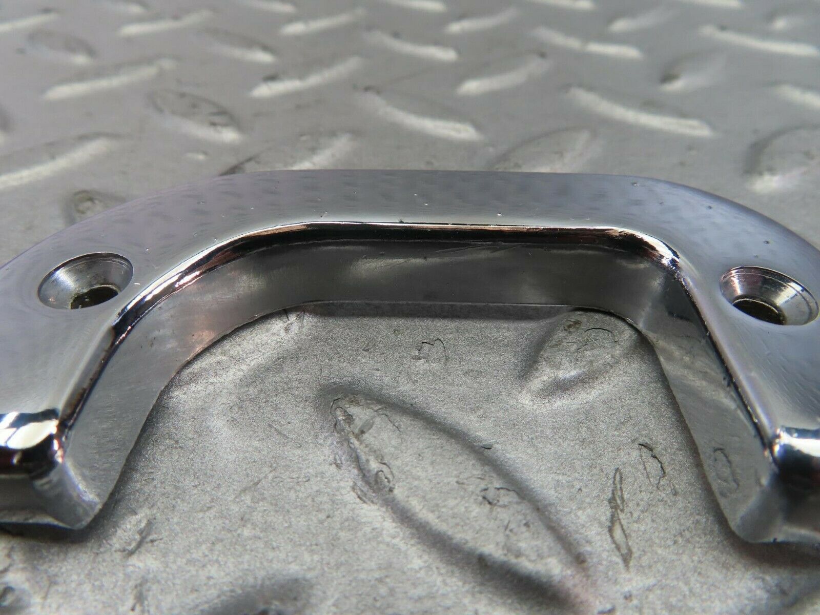 8723 Mercedes-Benz W123 Left Interior Chrome Door Latch Trim 1237230124