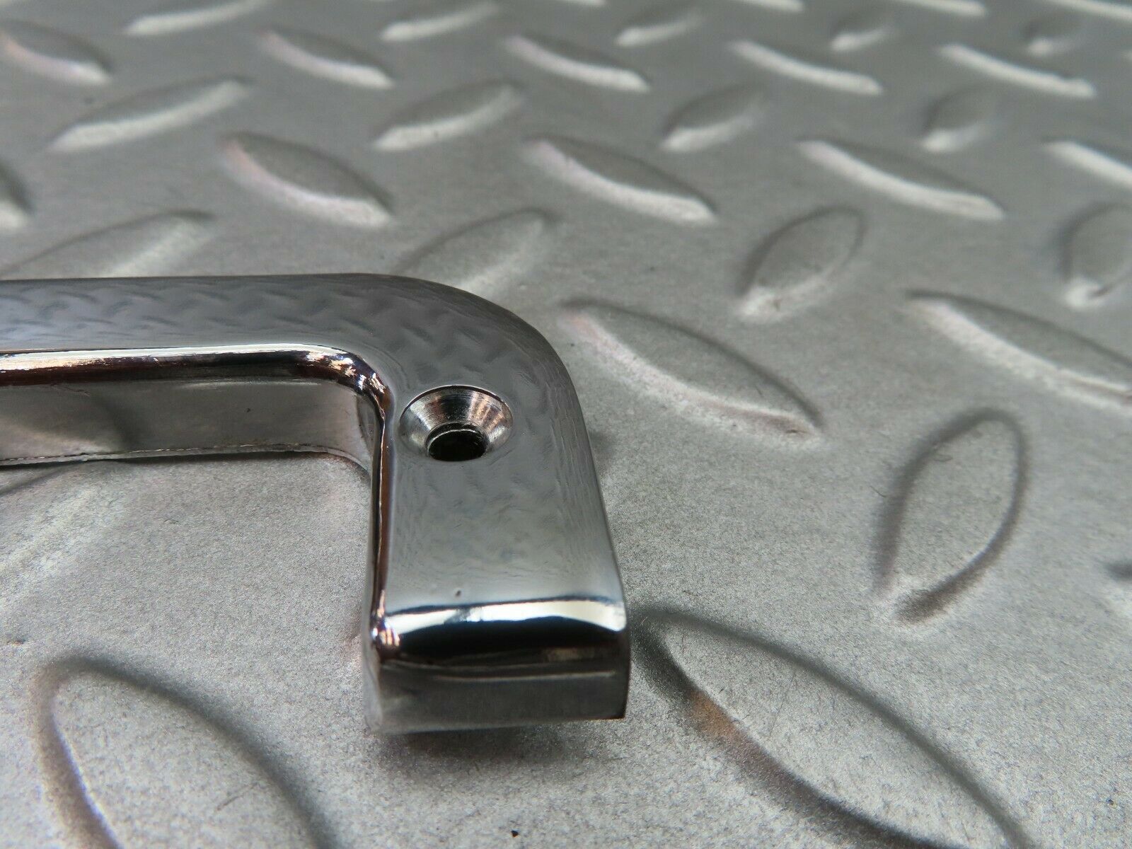 6073 Mercedes-Benz W126 380SE Left Interior Chrome Door Latch Trim 1237230124