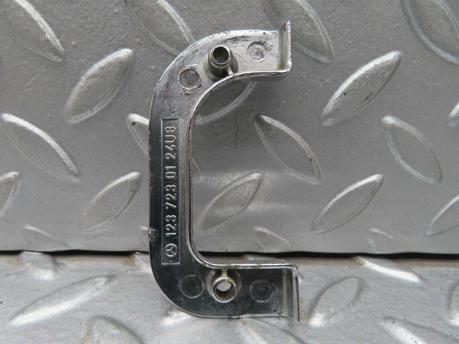 13554 Mercedes-Benz W123 200 Left Interior Chrome Door Latch Trim 1237230124