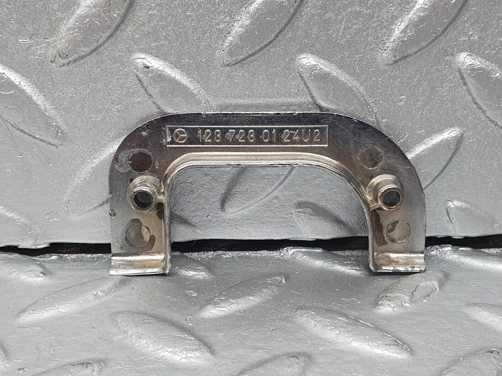 40764 Mercedes-Benz W123 300D Interior Chrome Door Latch Trim Left 1237230124