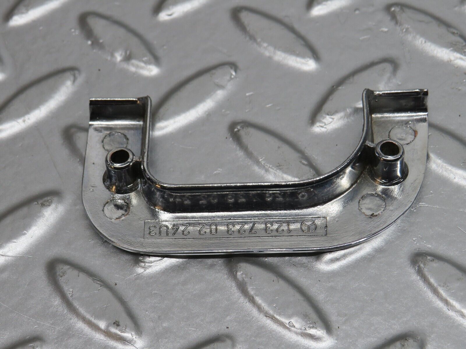 32181 Mercedes-Benz W123 230E Right Interior Chrome Door Latch Trim 1237230224