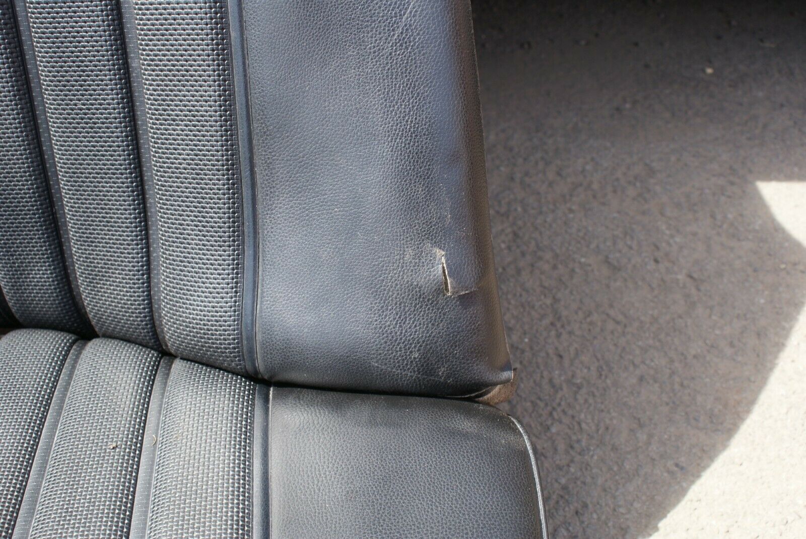 3172 Mercedes-Benz W115 220D Rear Seat Black Faux Leather