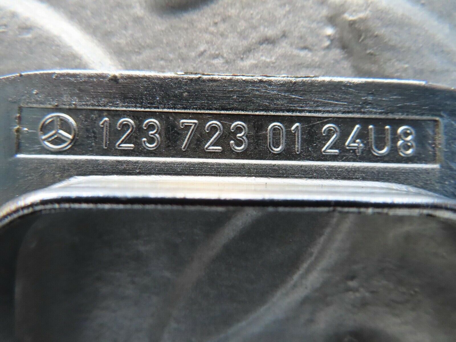 16039 Mercedes-Benz W123 280E Left Interior Chrome Door Latch Trim 1237230124