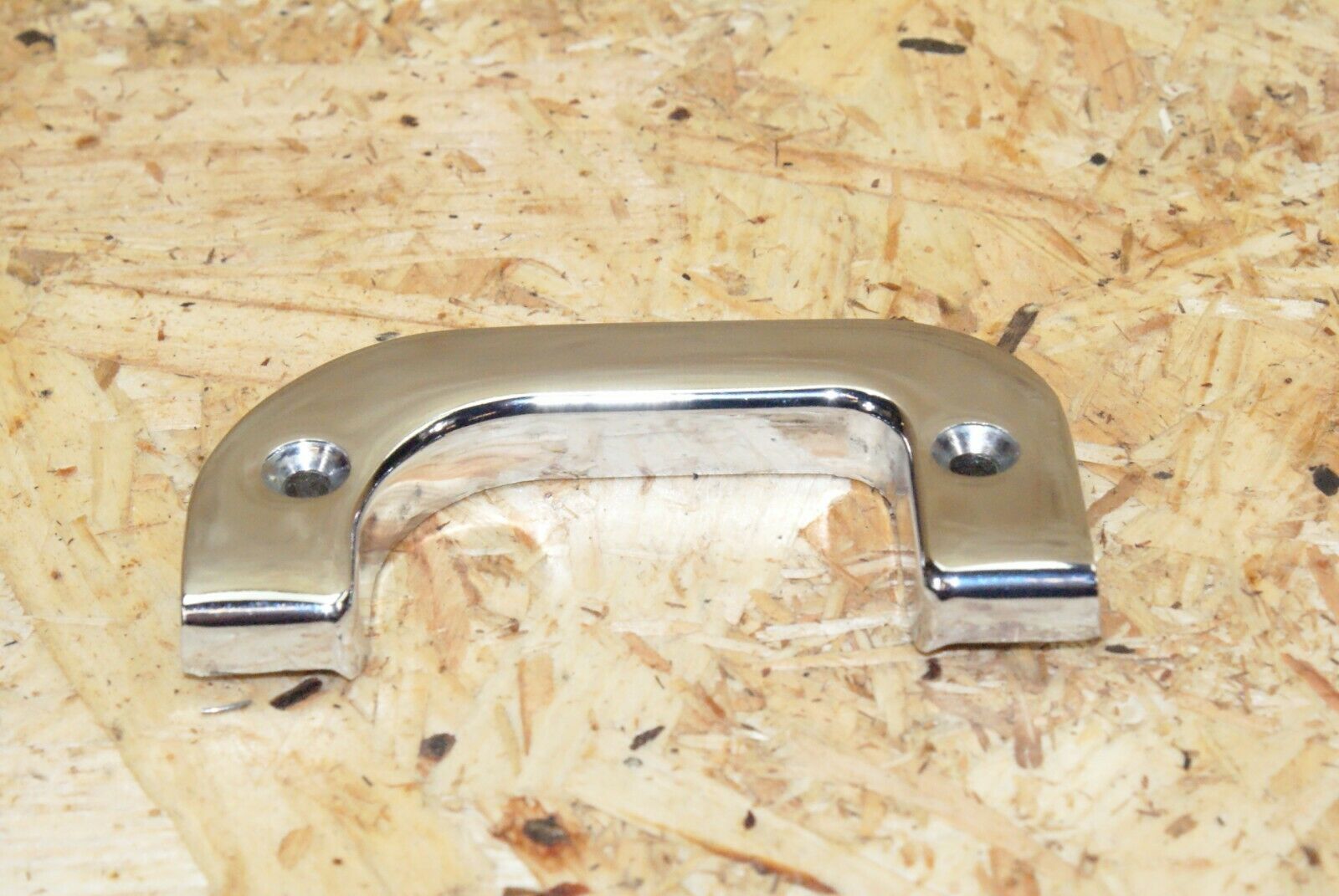 2314 Mercedes-Benz W123 280E Left Interior Chrome Door Latch Trim 1237230124